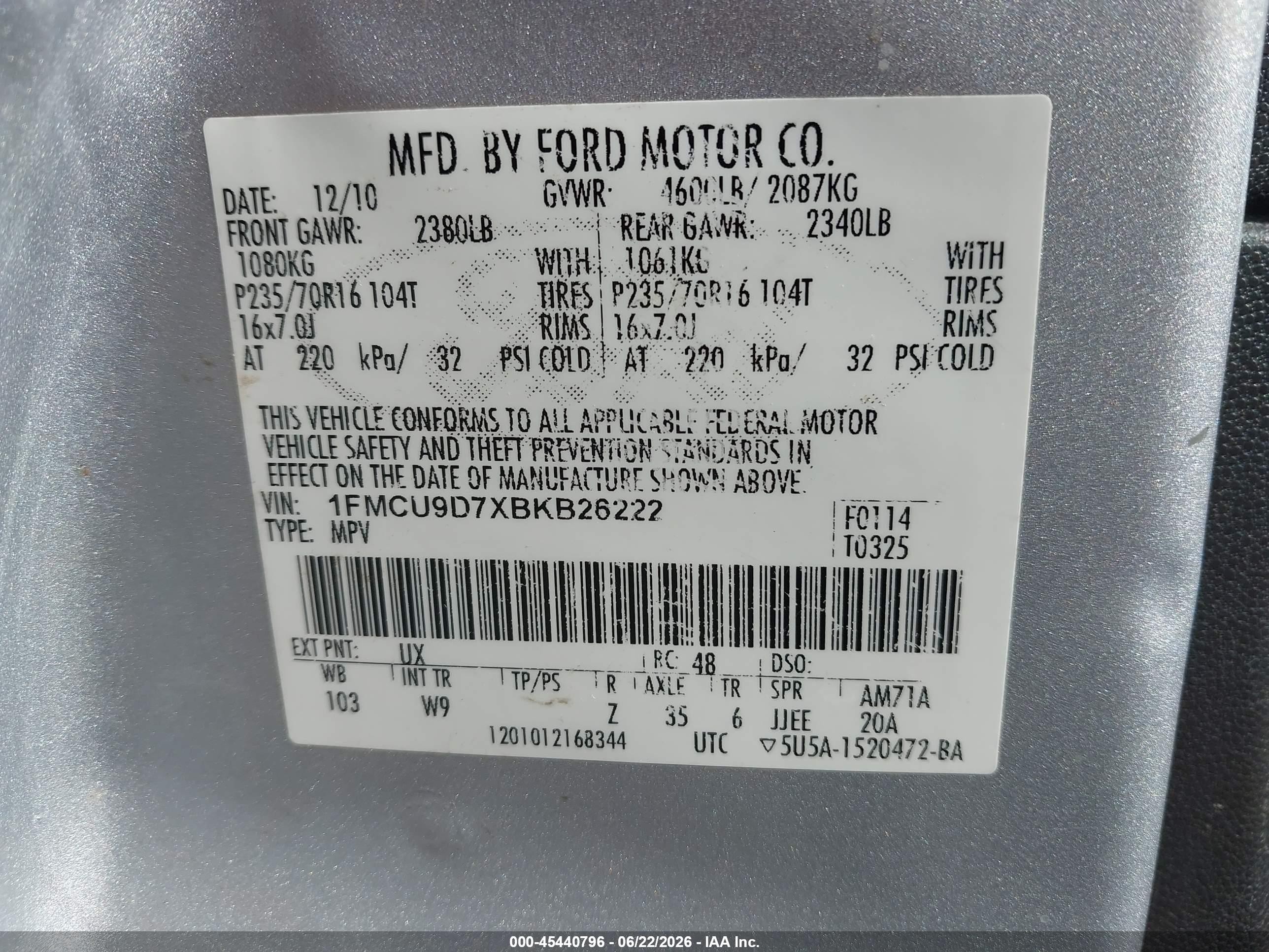 2011 Ford Escape Xlt Серебряный vin: 1FMCU9D7XBKB26222