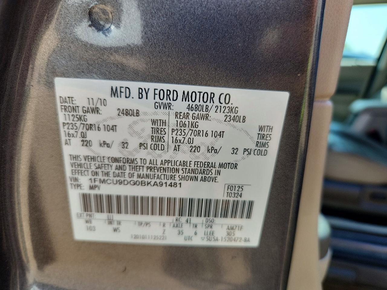 2011 Ford Escape Xlt Gray vin: 1FMCU9DG0BKA91481