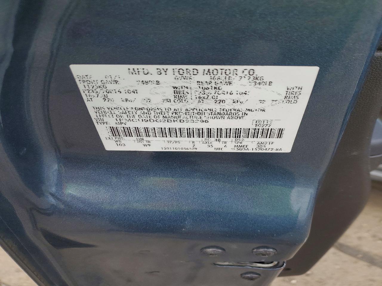 2011 Ford Escape Xlt Blue vin: 1FMCU9DG2BKB23296