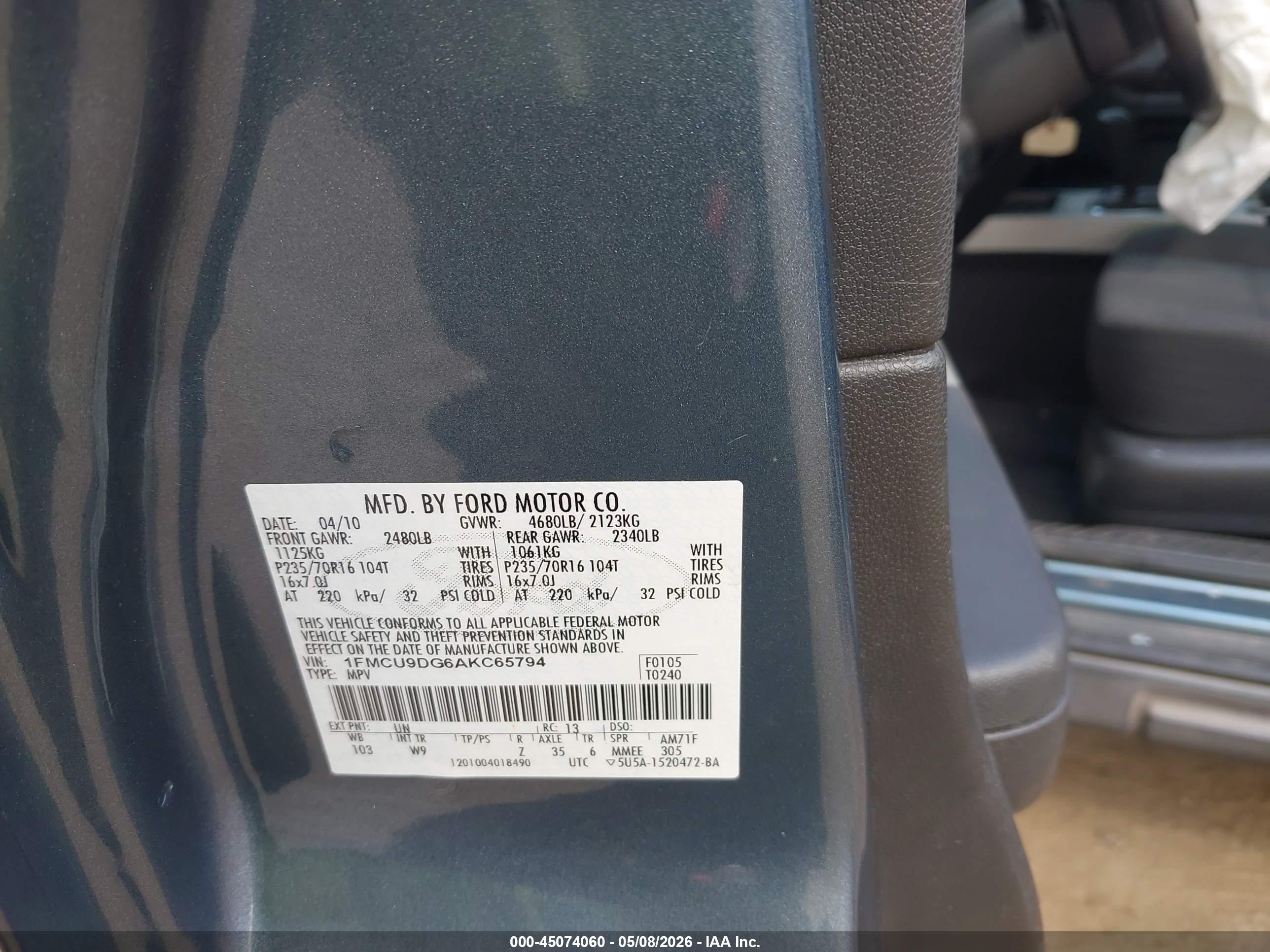 2010 Ford Escape Xlt Синий vin: 1FMCU9DG6AKC65794