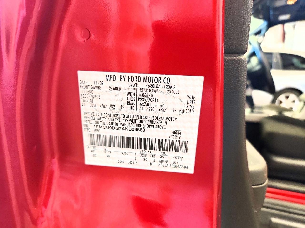 2010 Ford Escape Xlt Maroon vin: 1FMCU9DG7AKB09683