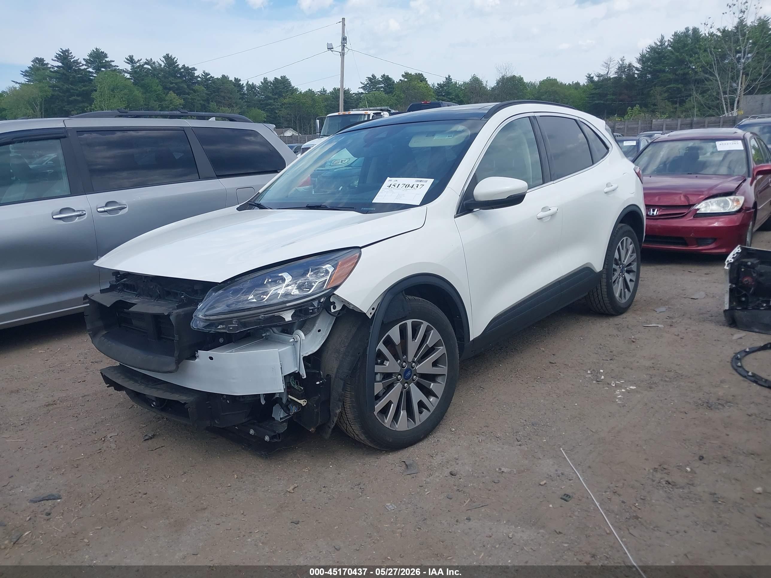 2020 Ford Escape Titanium Hybrid White vin: 1FMCU9DZ1LUC18858