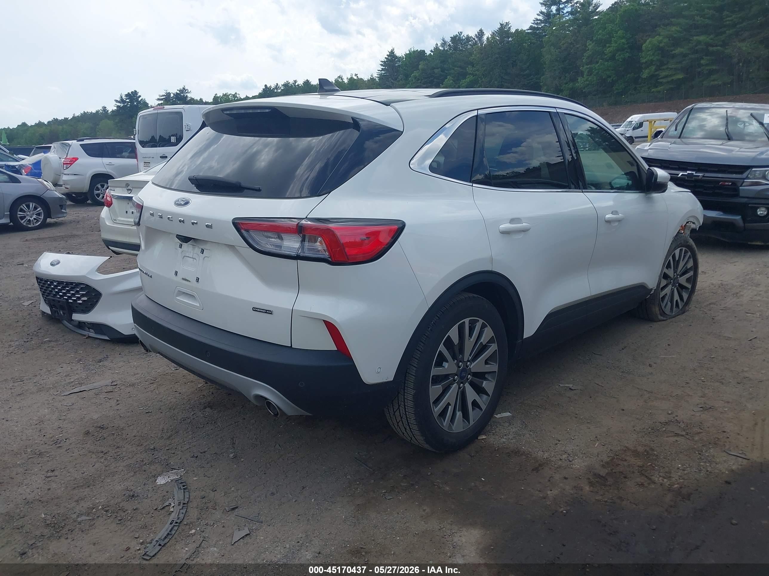 2020 Ford Escape Titanium Hybrid White vin: 1FMCU9DZ1LUC18858