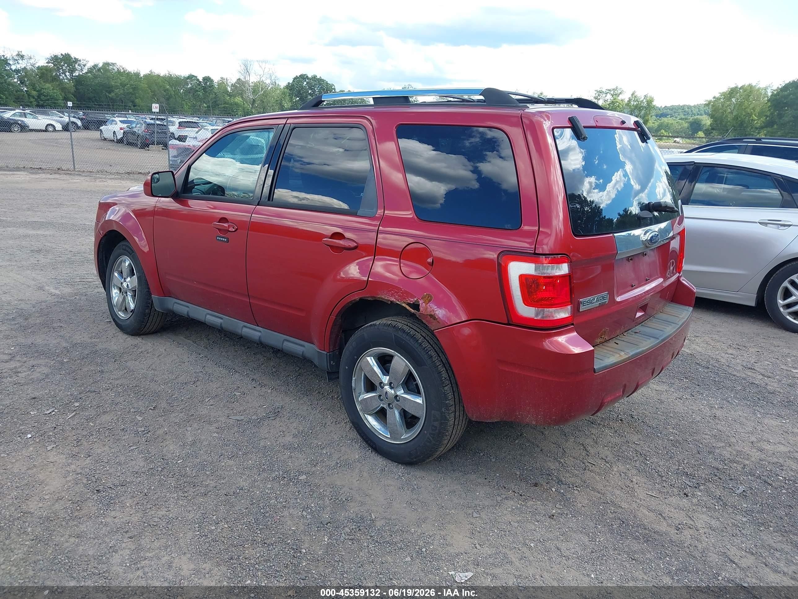 2012 Ford Escape Limited Red vin: 1FMCU9E73CKA89157