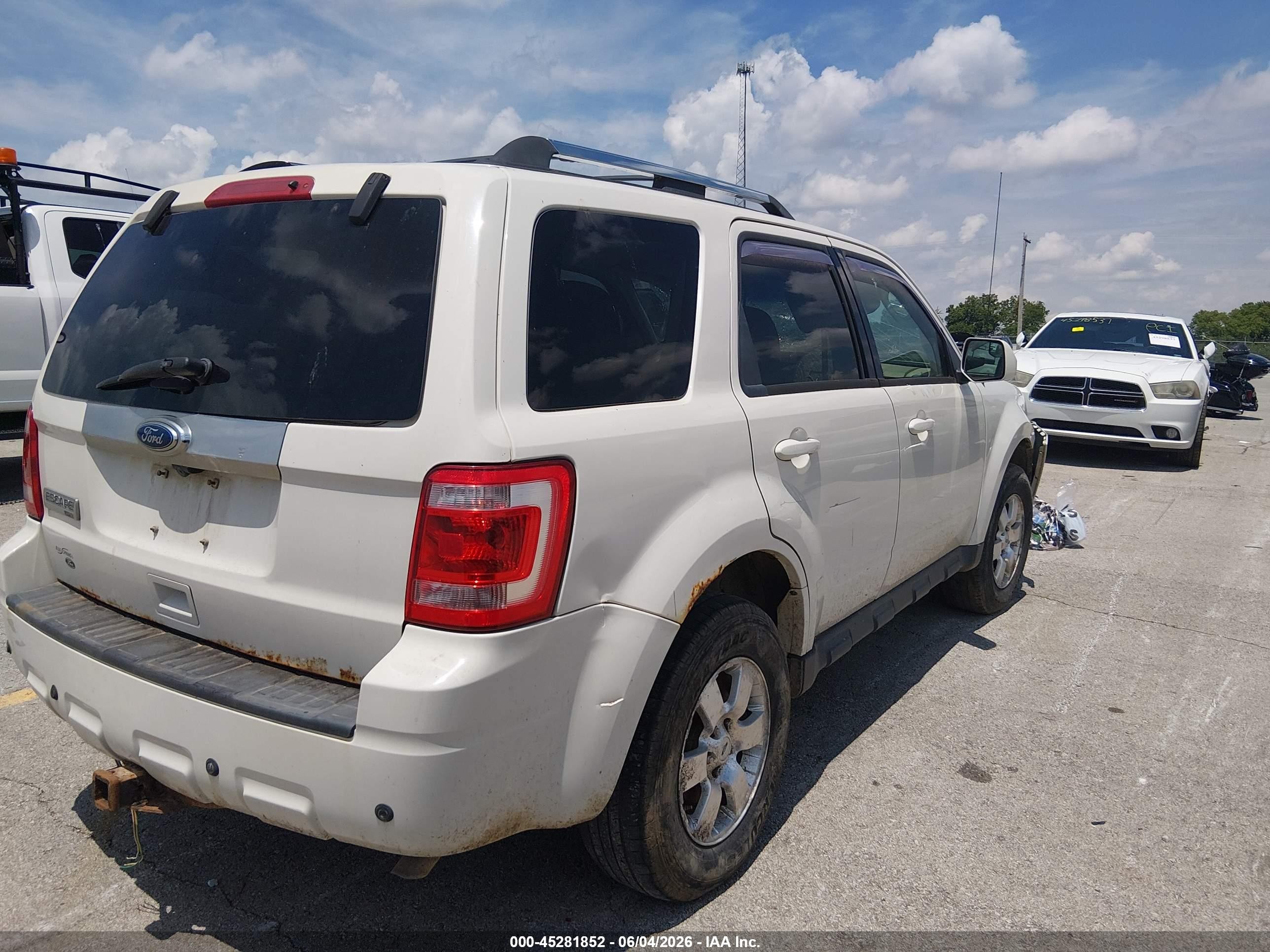2012 Ford Escape Limited White vin: 1FMCU9E75CKB89857