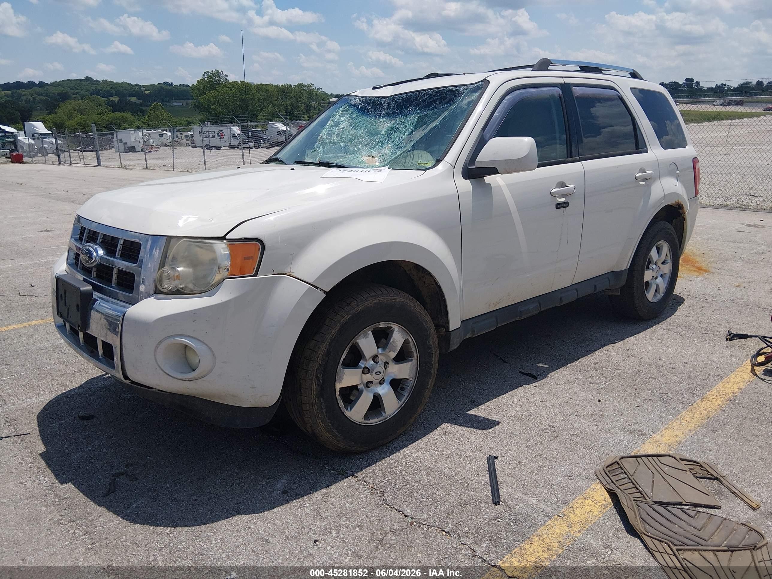 2012 Ford Escape Limited White vin: 1FMCU9E75CKB89857