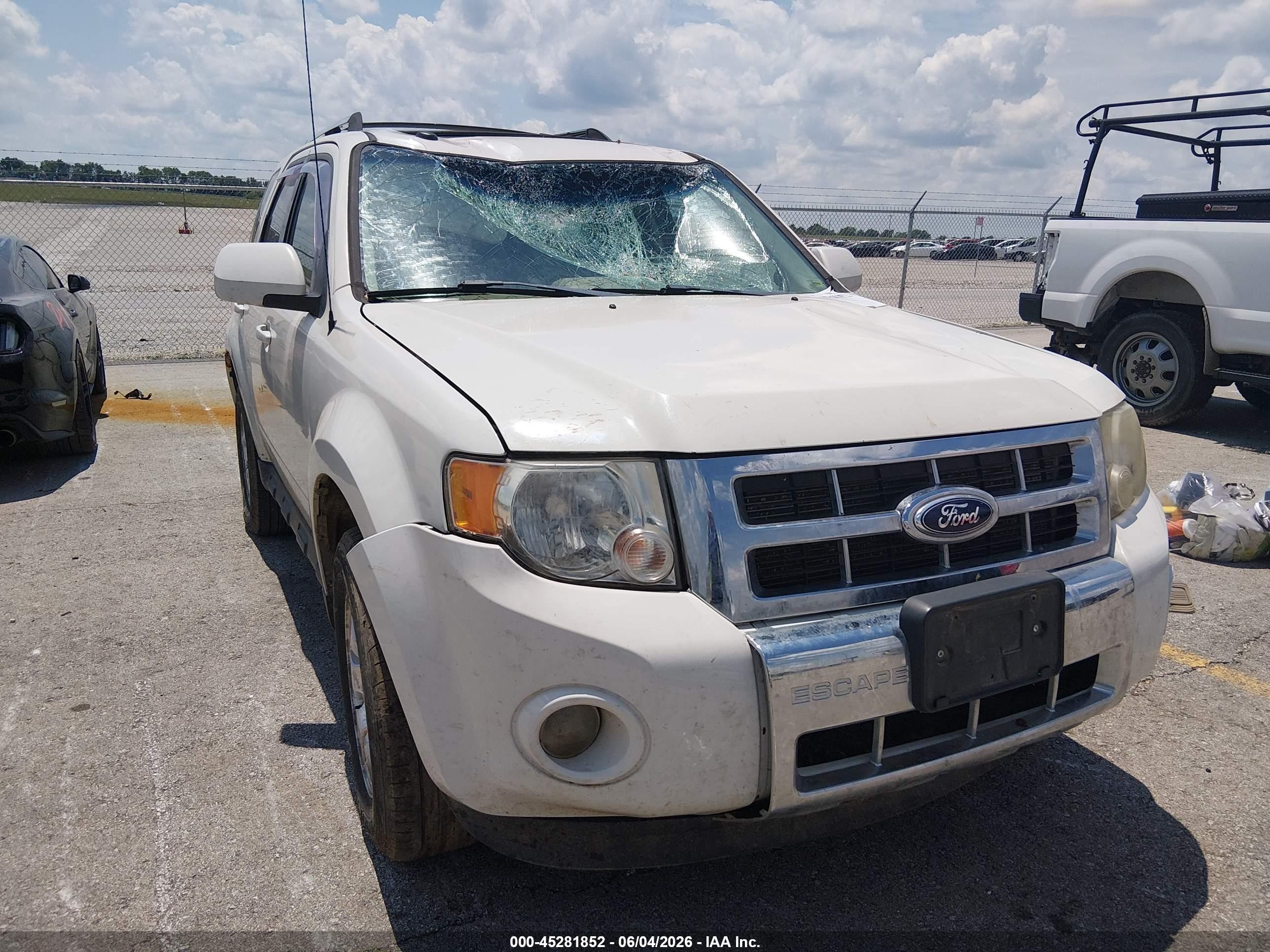 2012 Ford Escape Limited White vin: 1FMCU9E75CKB89857