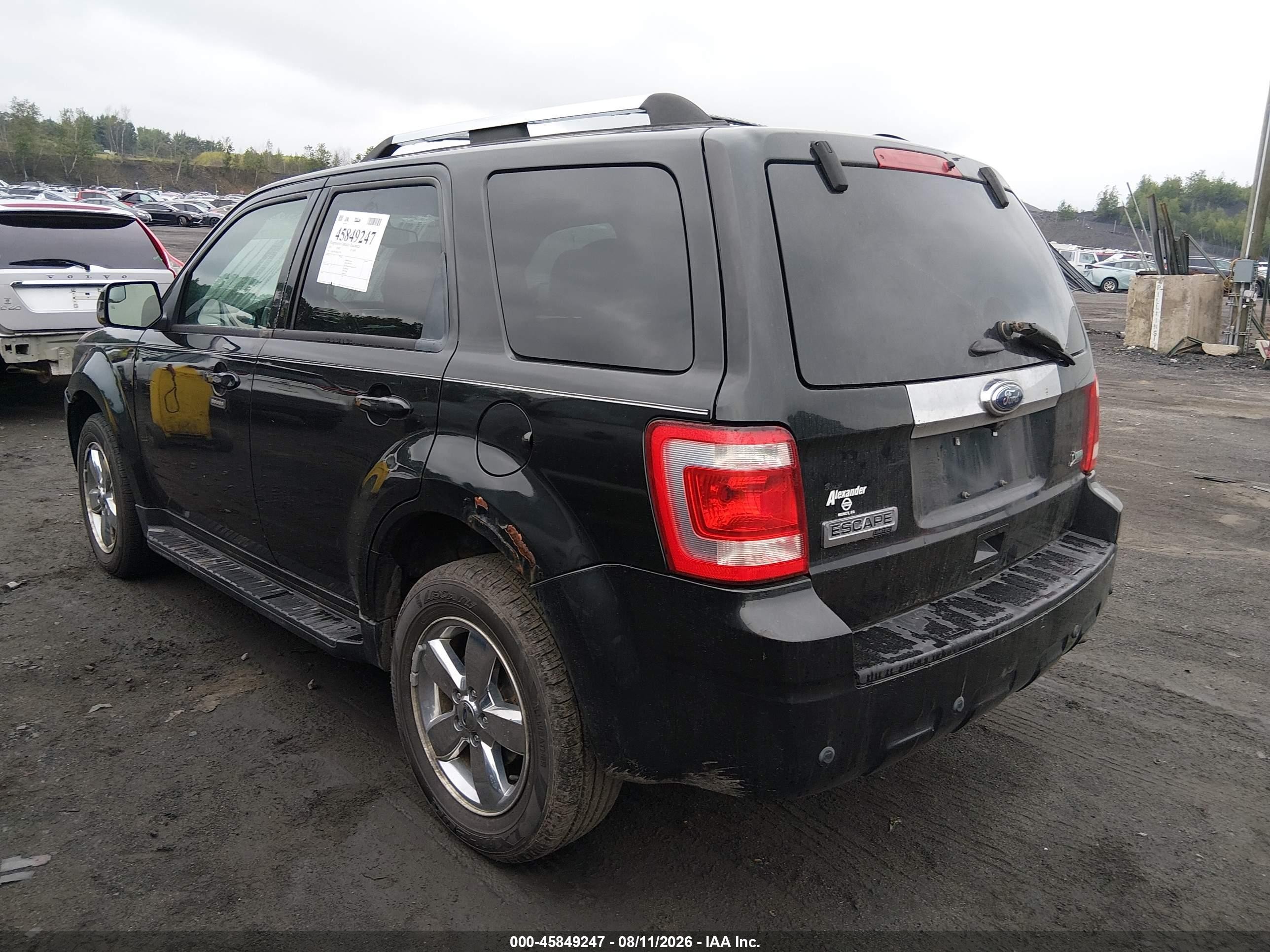 2011 Ford Escape Limited Black vin: 1FMCU9EG0BKB11775