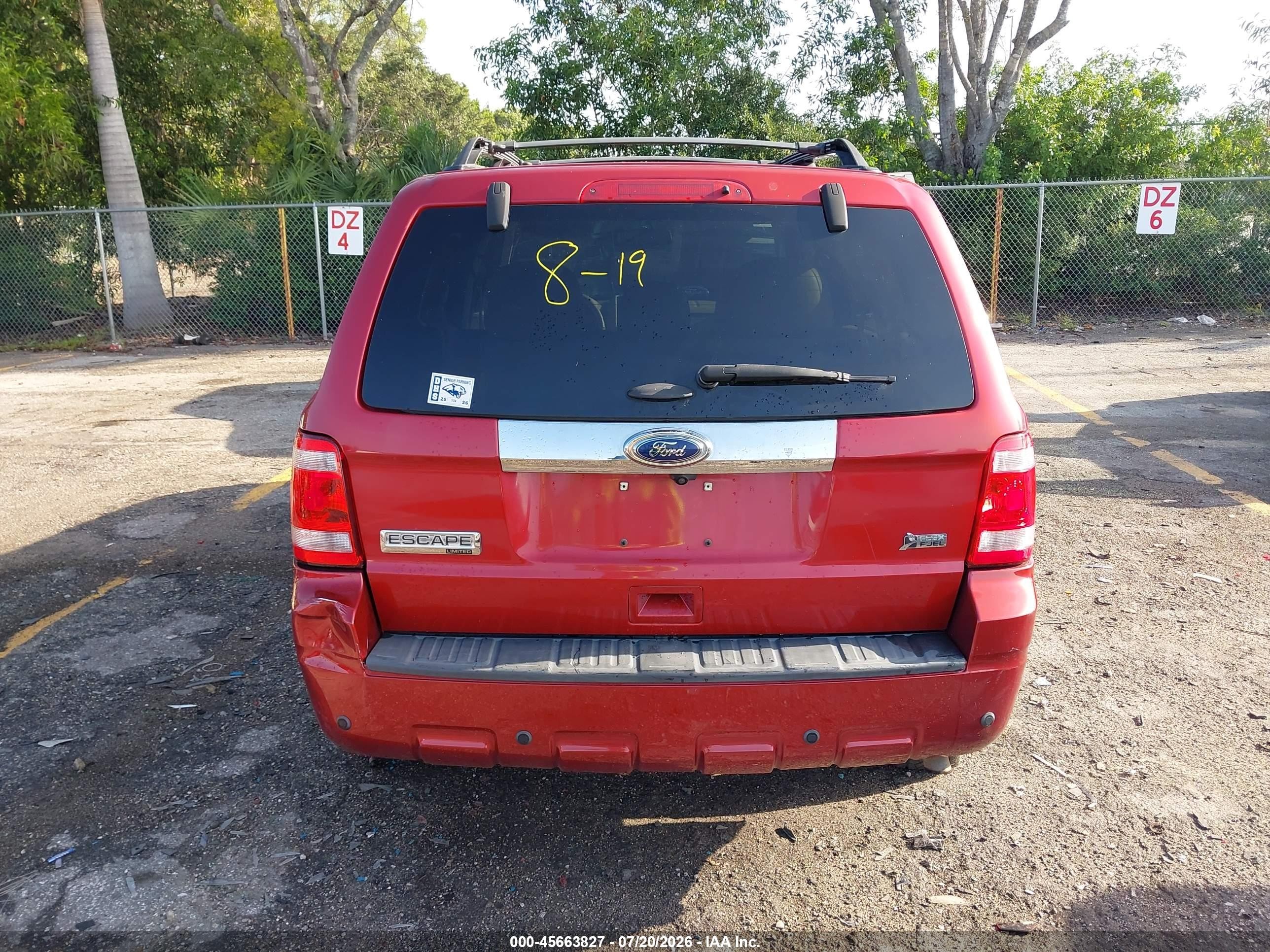 2012 Ford Escape Limited Red vin: 1FMCU9EG0CKB66860