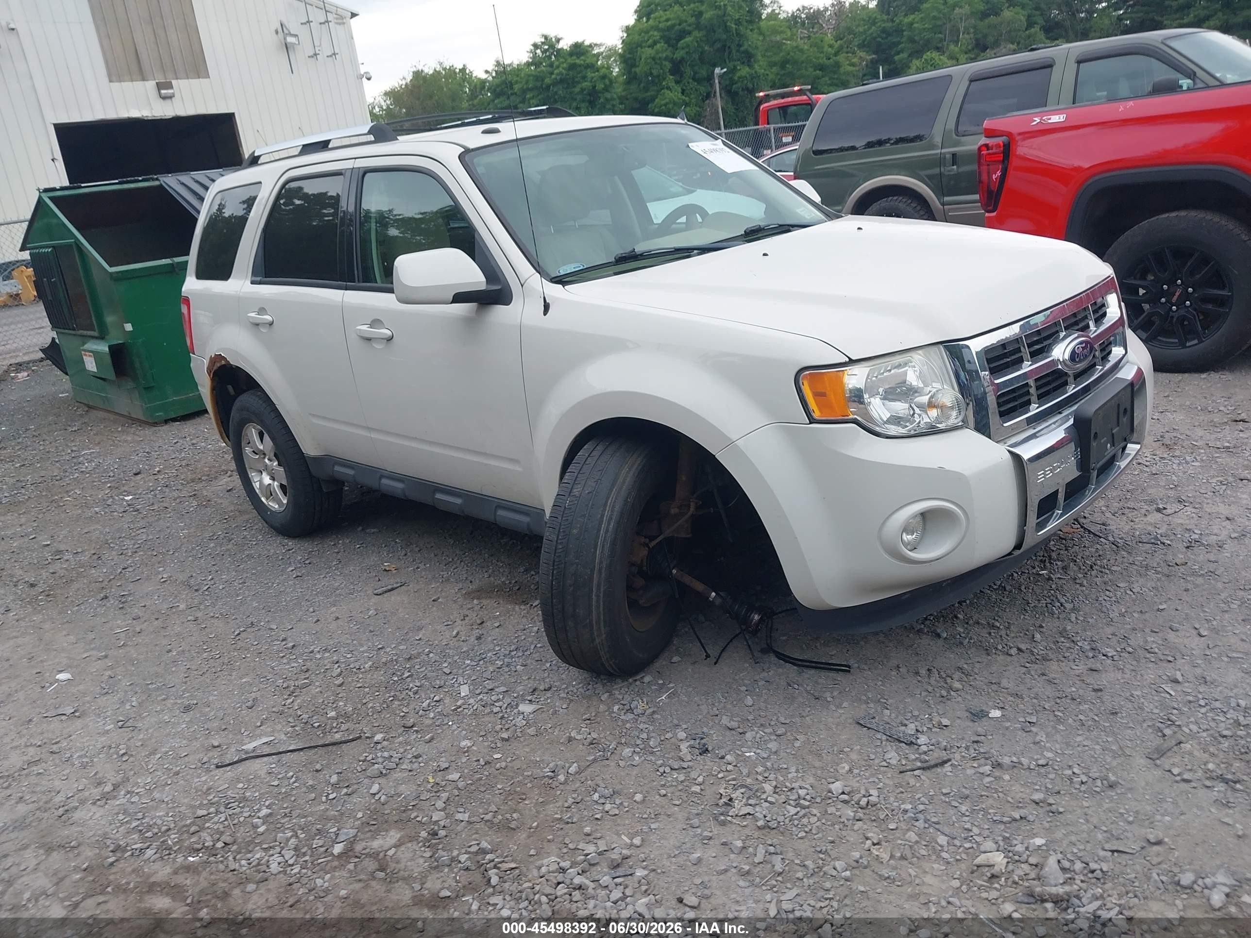 2012 Ford Escape Limited White vin: 1FMCU9EG4CKB98968