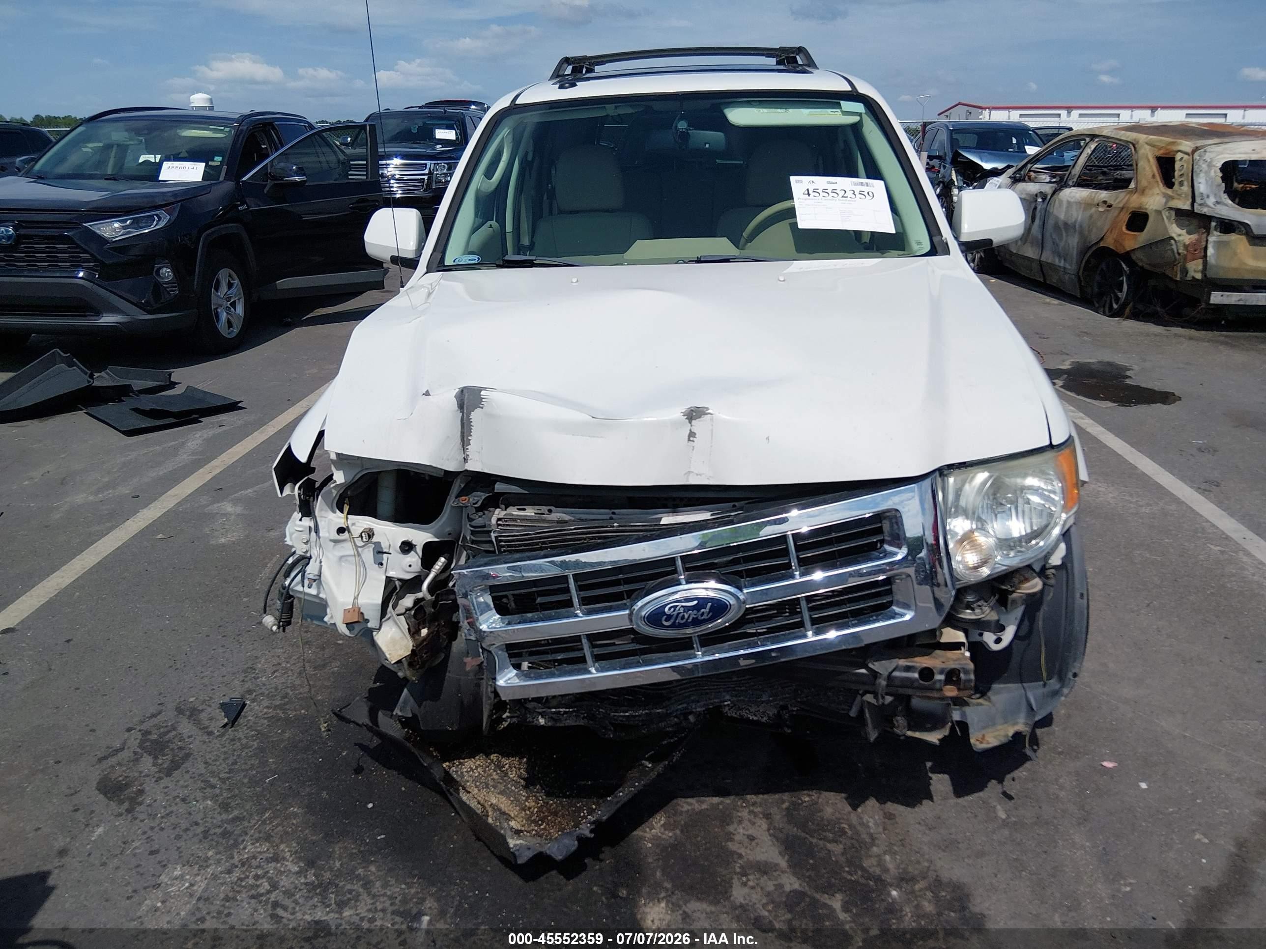 2012 Ford Escape Limited White vin: 1FMCU9EG4CKC35064
