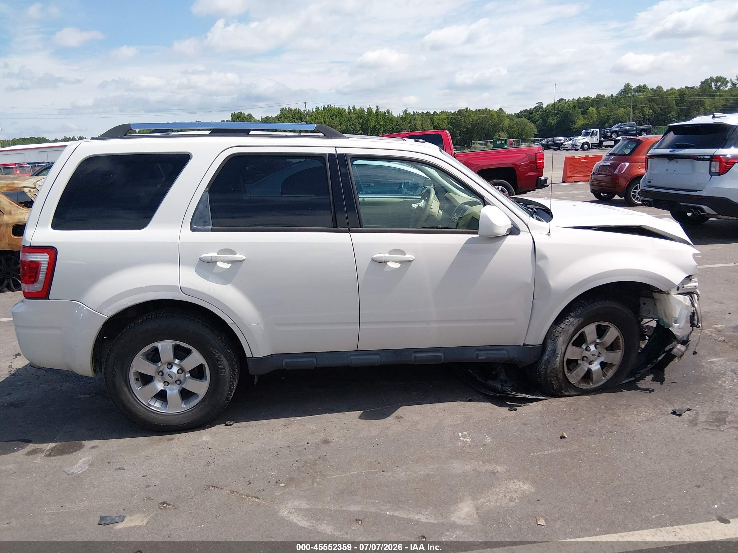 2012 Ford Escape Limited White vin: 1FMCU9EG4CKC35064