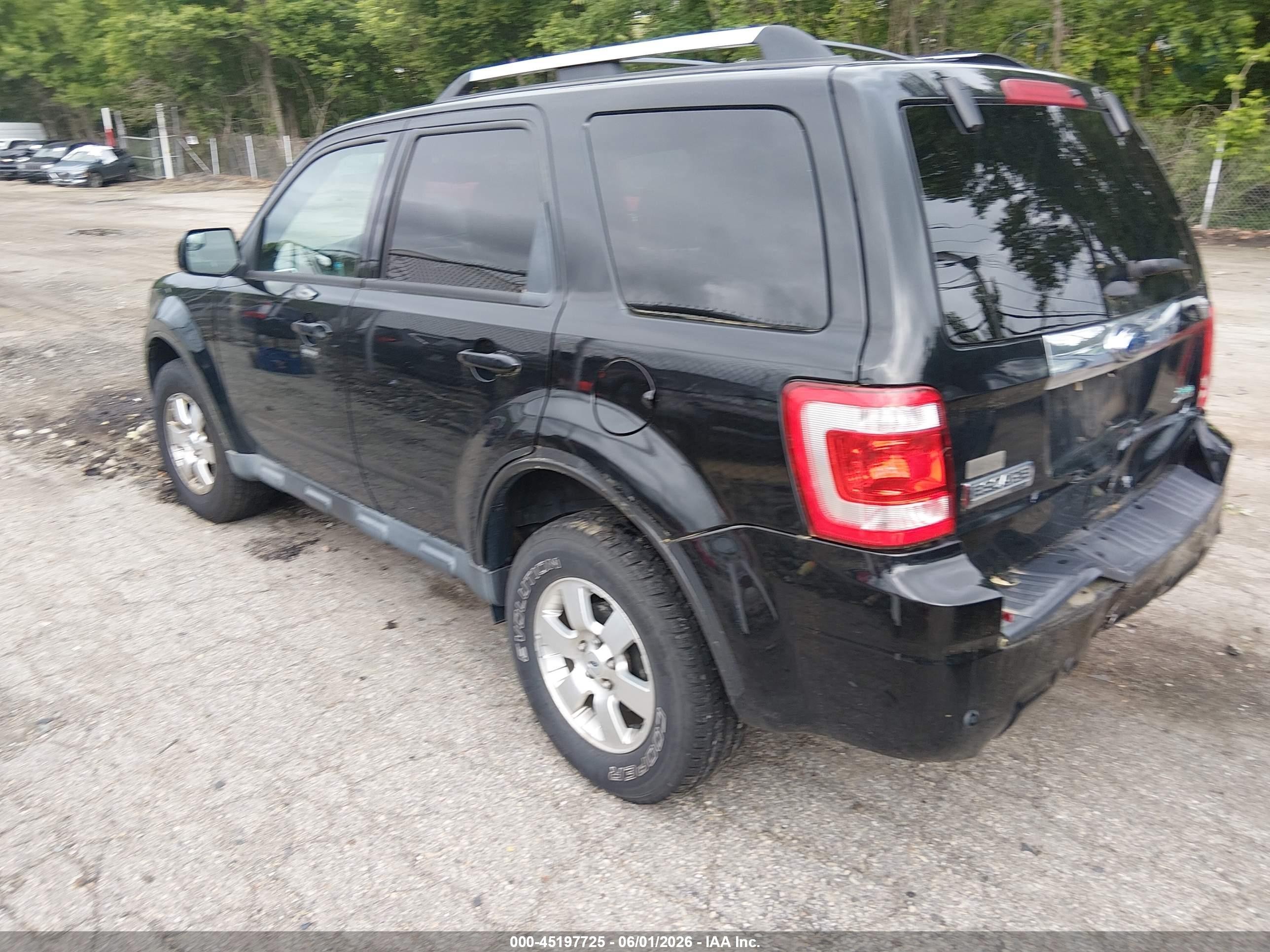 2012 Ford Escape Limited Black vin: 1FMCU9EG5CKB98476