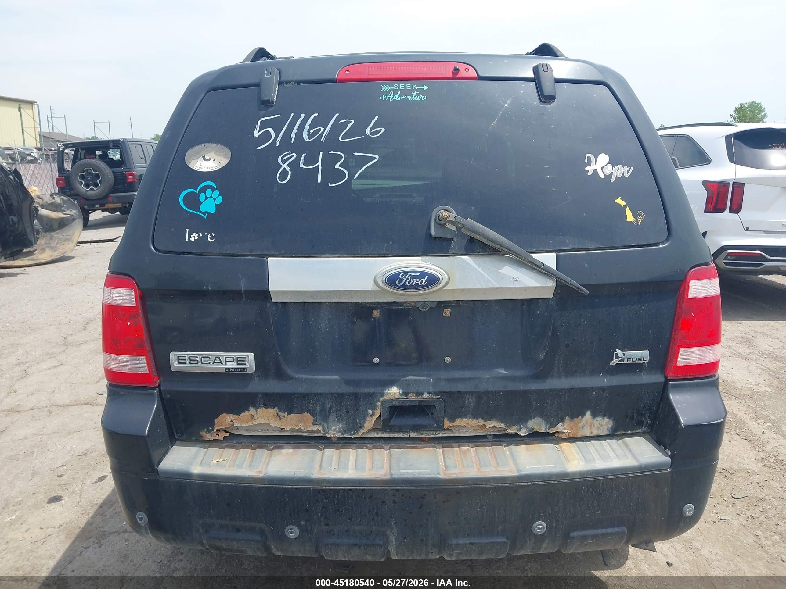 2010 Ford Escape Limited Black vin: 1FMCU9EG7AKA68437