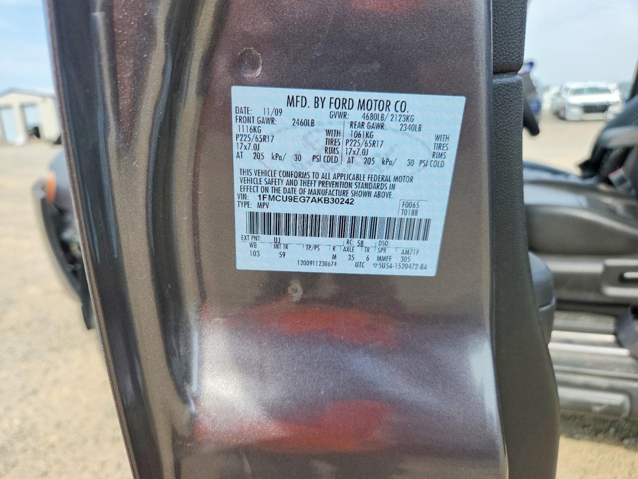 2010 Ford Escape Limited Gray vin: 1FMCU9EG7AKB30242