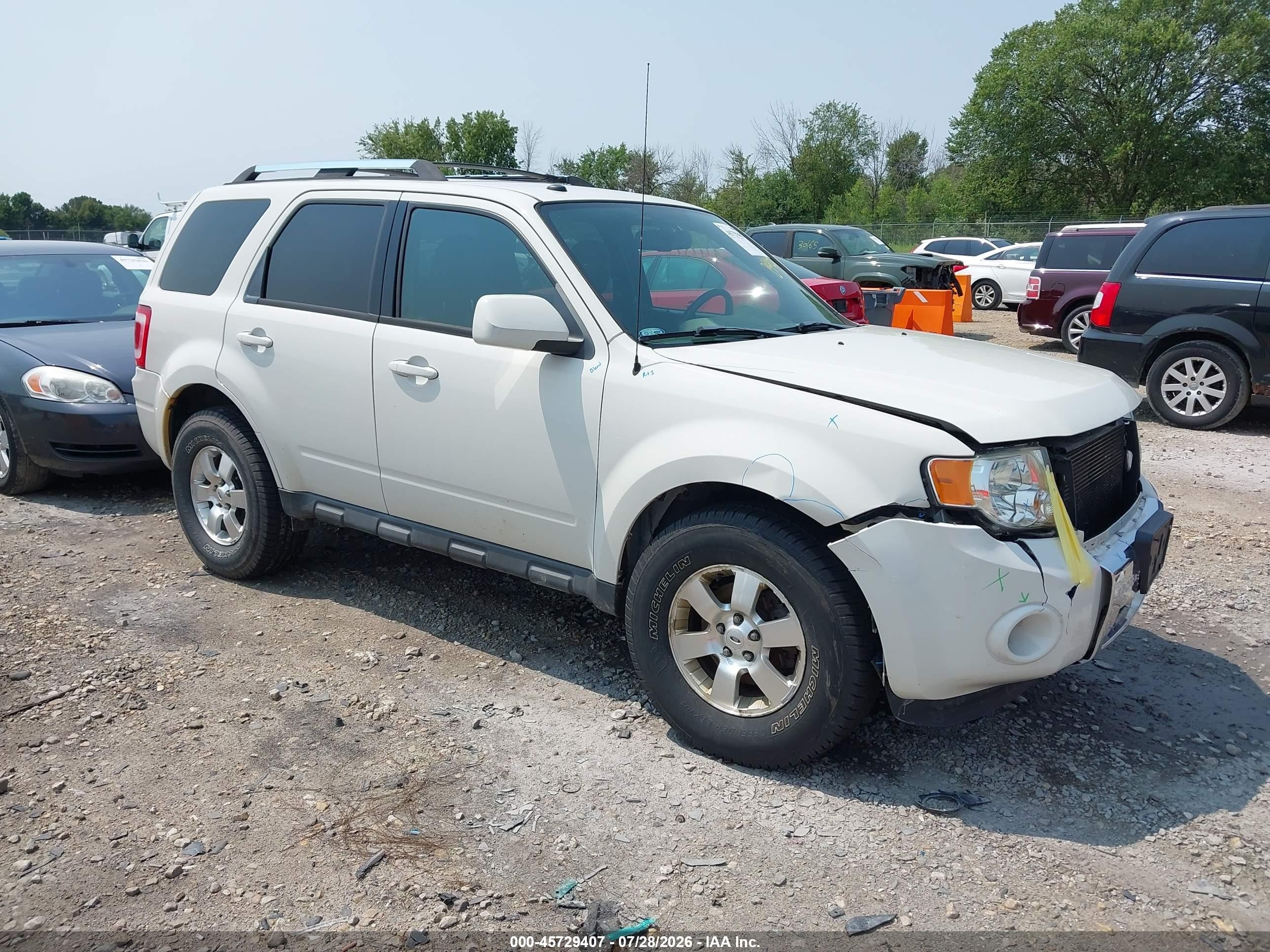 2012 Ford Escape Limited White vin: 1FMCU9EG7CKB70310