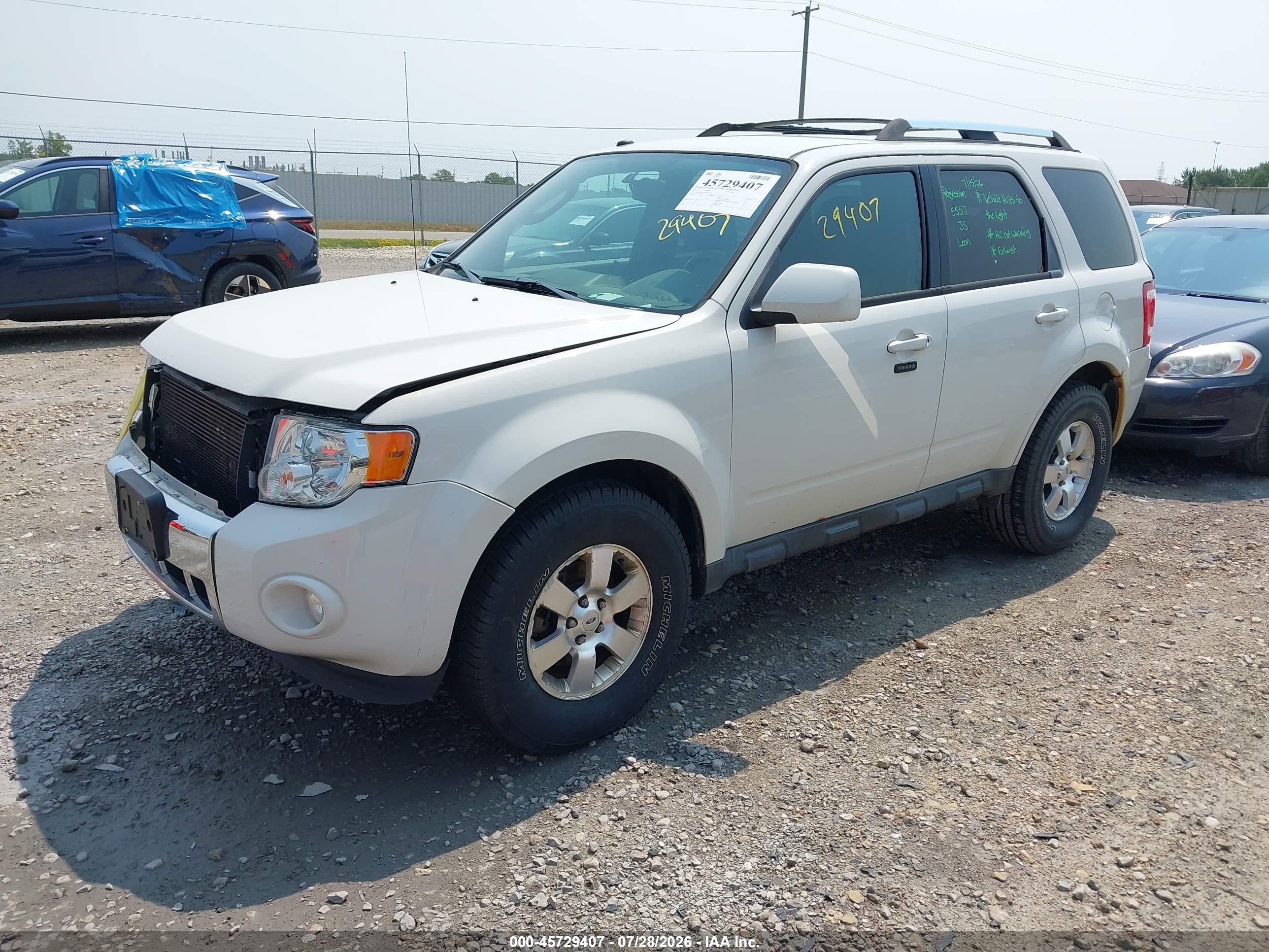 2012 Ford Escape Limited White vin: 1FMCU9EG7CKB70310