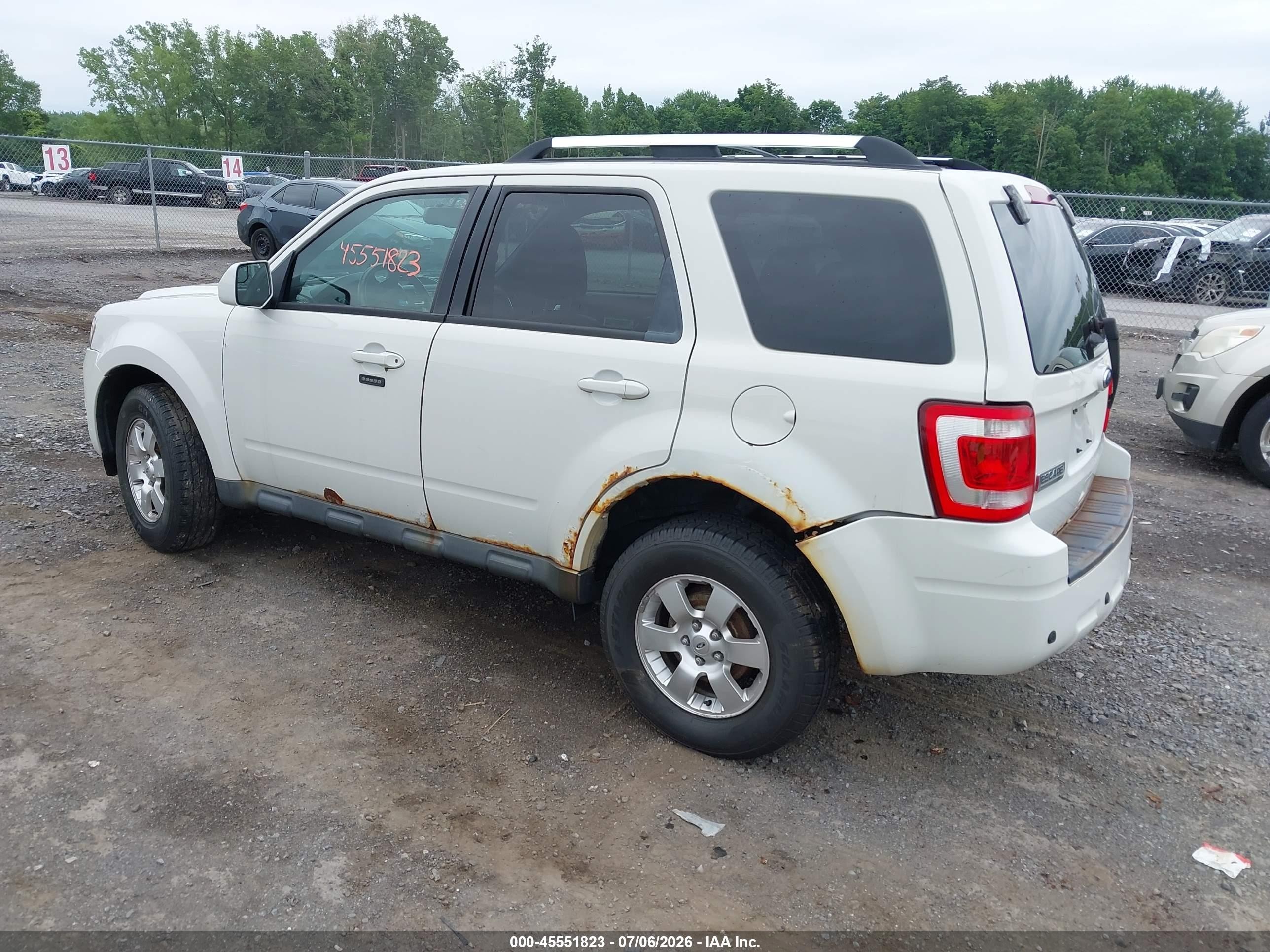 2012 Ford Escape Limited White vin: 1FMCU9EG7CKC24513