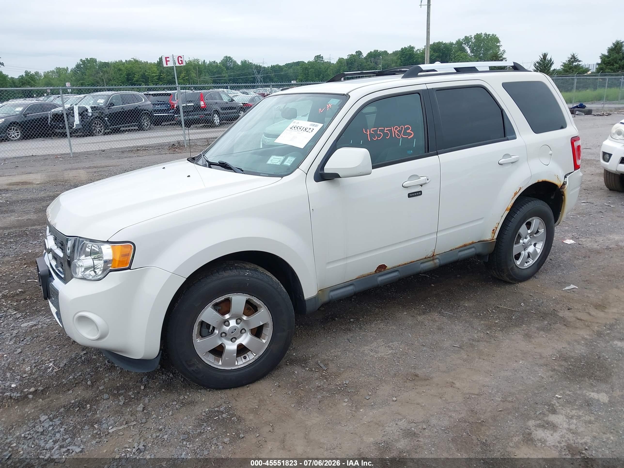 2012 Ford Escape Limited White vin: 1FMCU9EG7CKC24513
