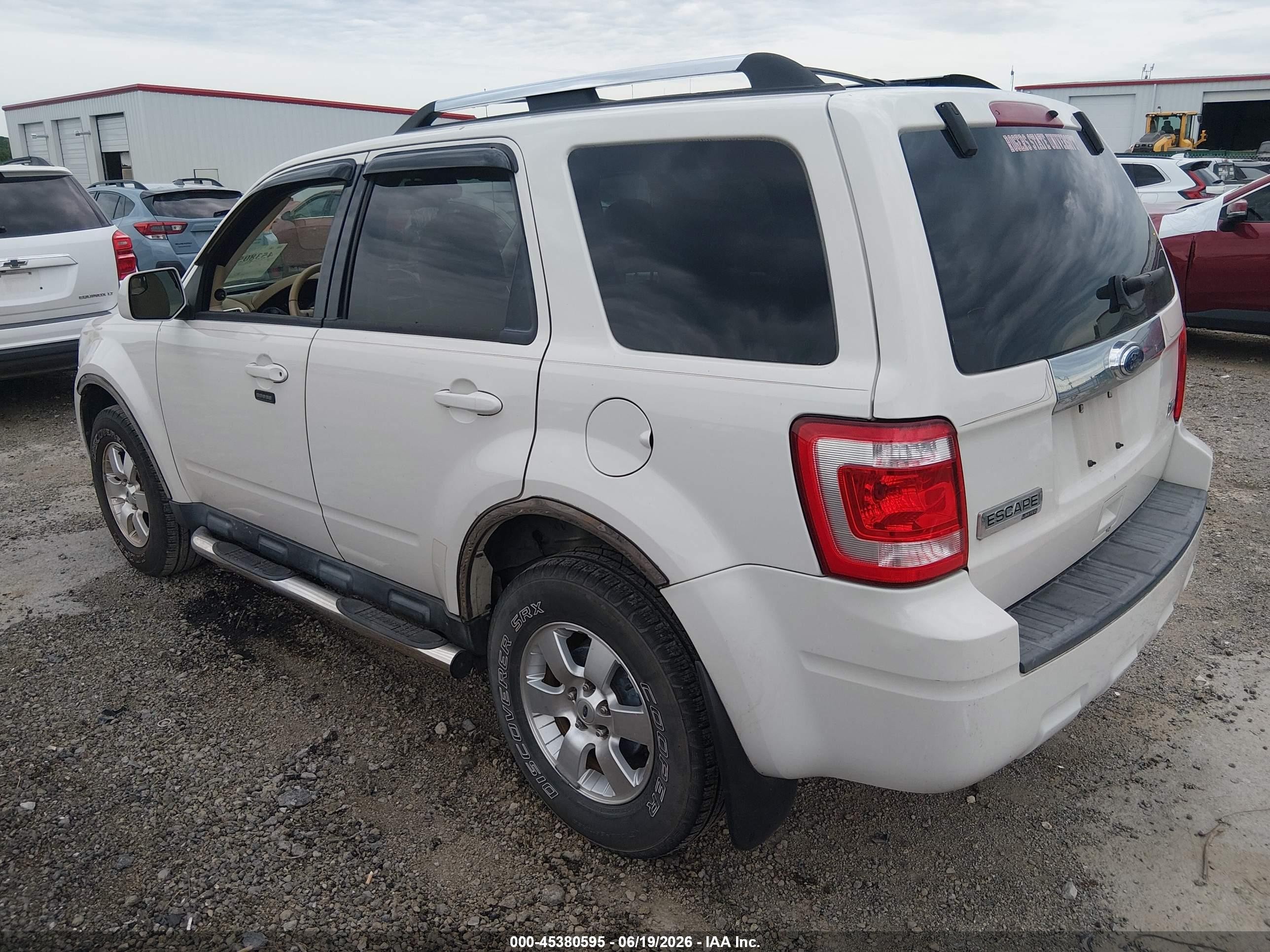 2010 Ford Escape Limited White vin: 1FMCU9EG8AKC13730