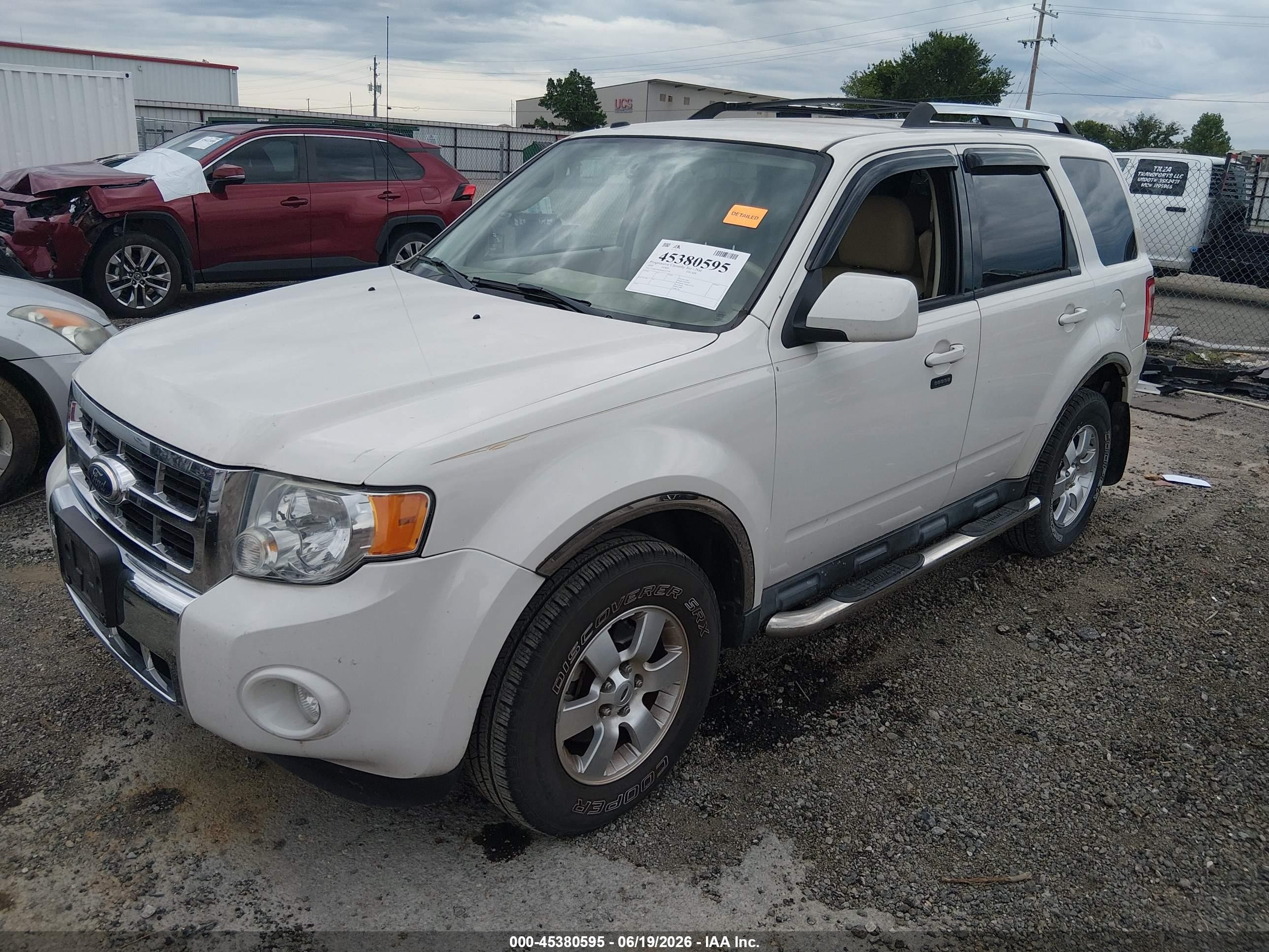 2010 Ford Escape Limited White vin: 1FMCU9EG8AKC13730