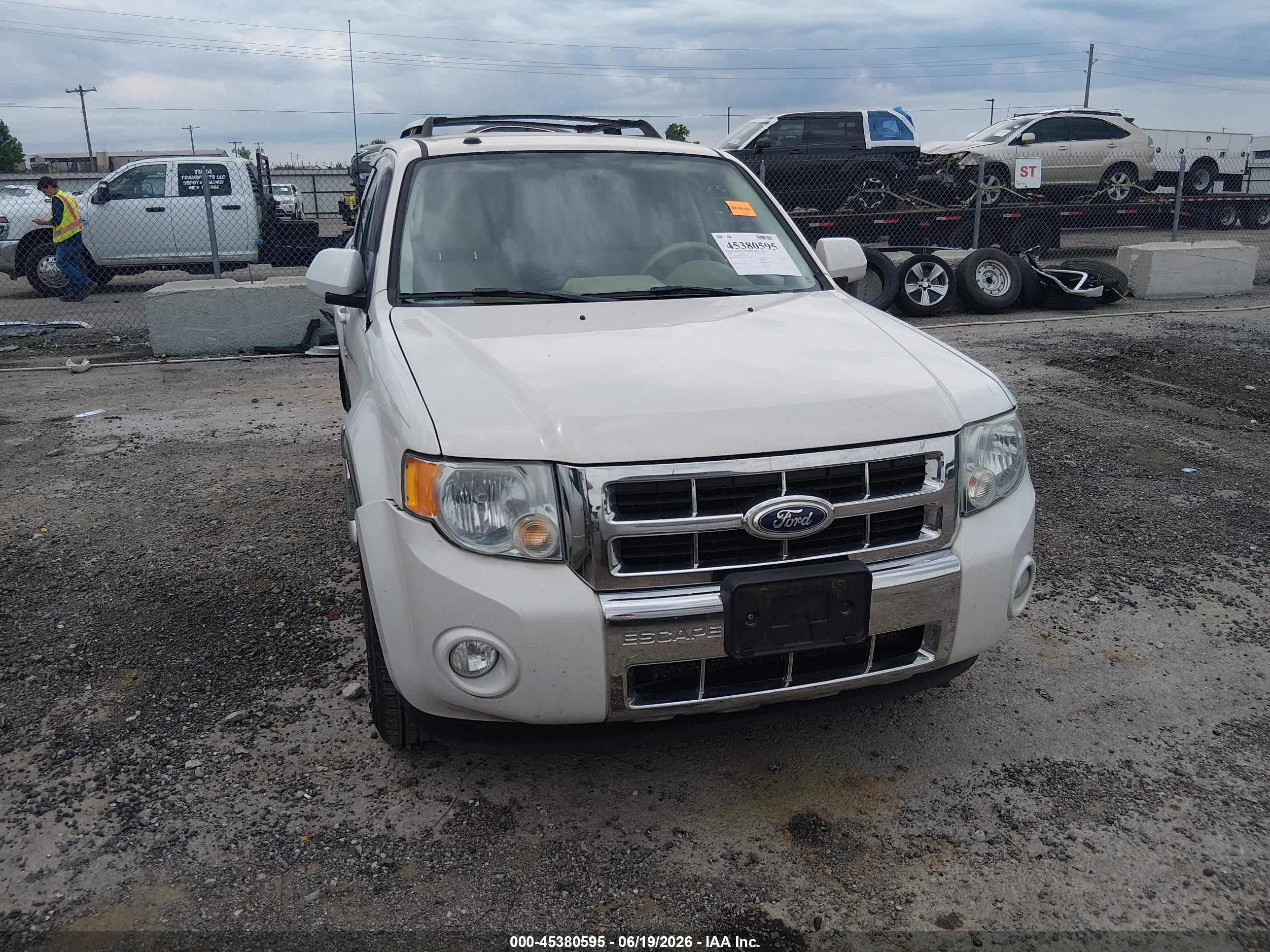 2010 Ford Escape Limited White vin: 1FMCU9EG8AKC13730