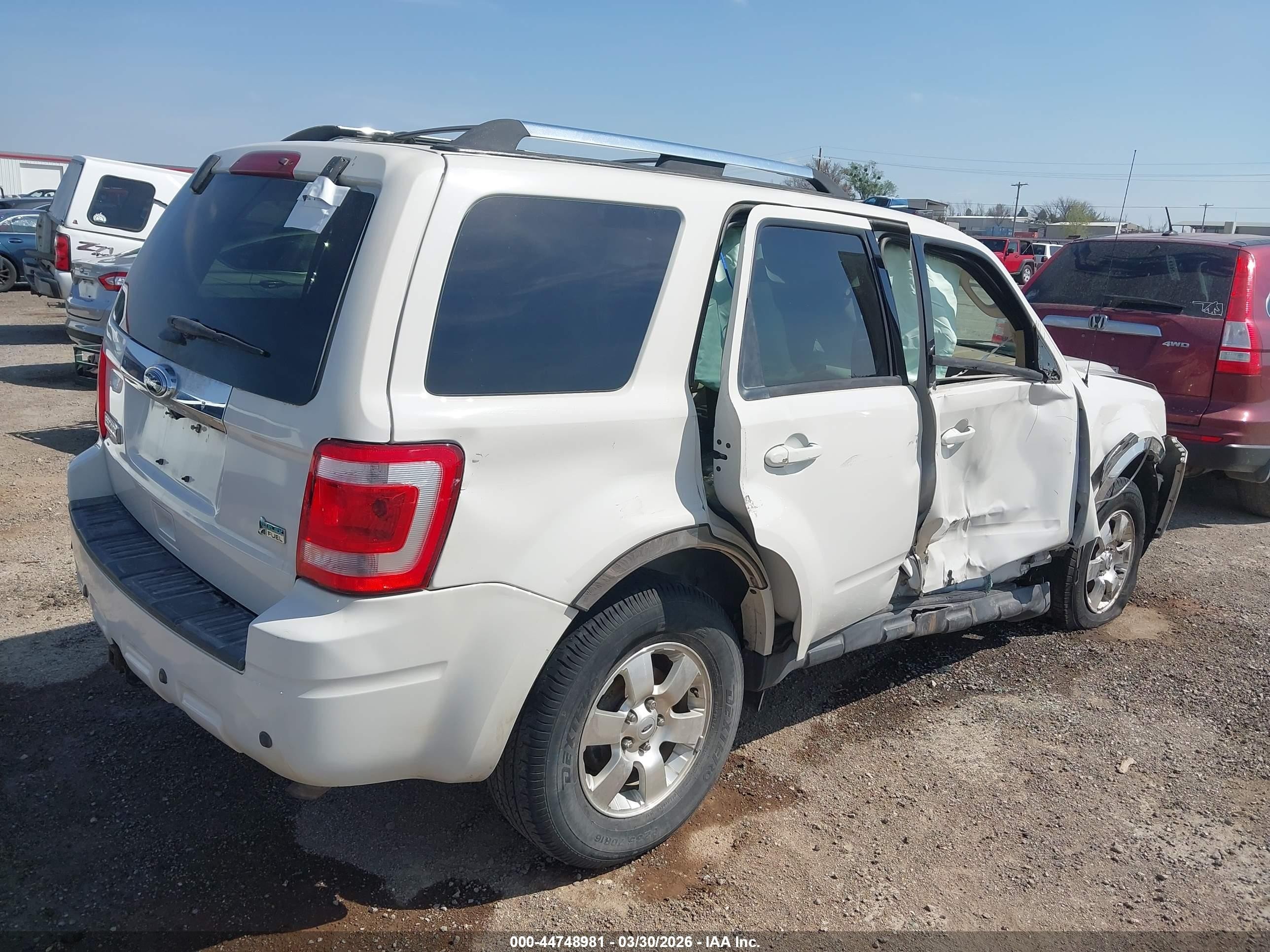 2012 Ford Escape Limited White vin: 1FMCU9EG8CKB52317