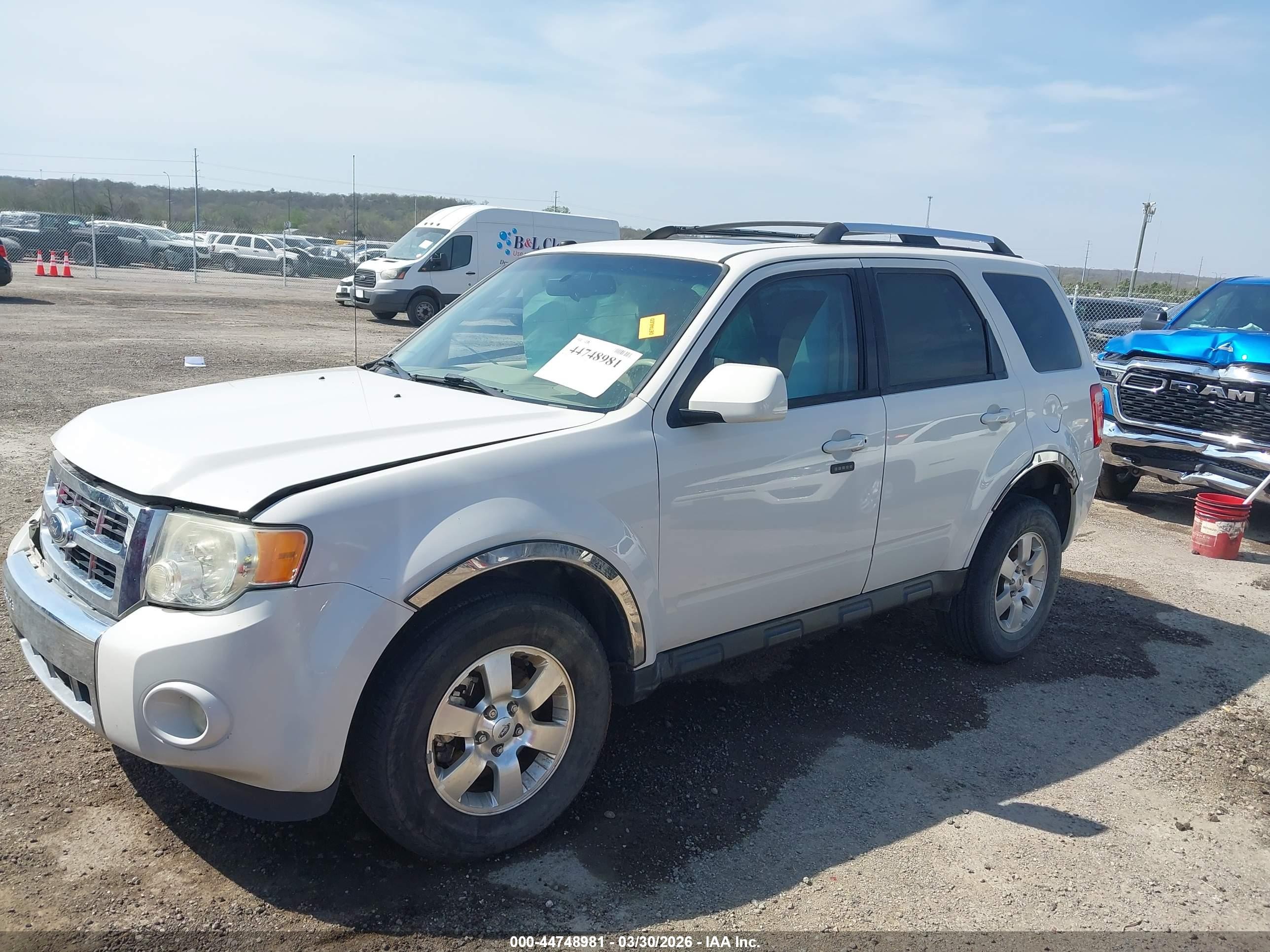 2012 Ford Escape Limited White vin: 1FMCU9EG8CKB52317