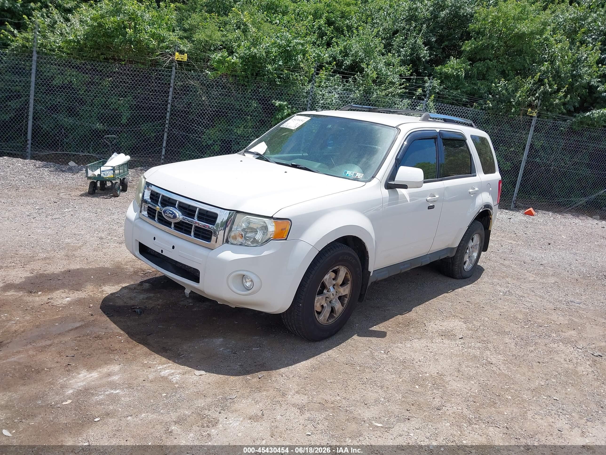 2012 Ford Escape Limited White vin: 1FMCU9EG9CKA08968