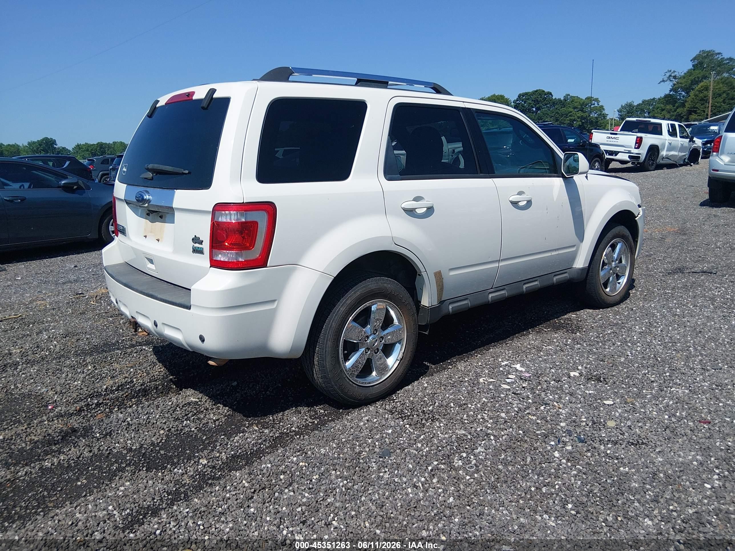 2012 Ford Escape Limited White vin: 1FMCU9EGXCKB77378