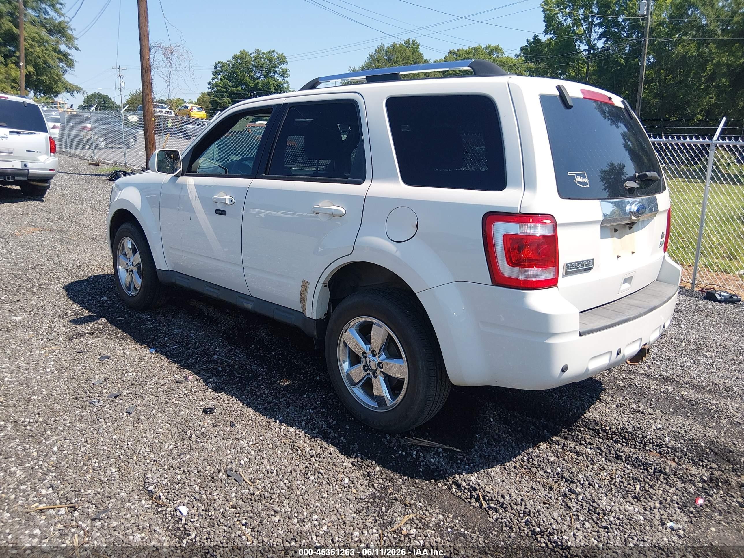 2012 Ford Escape Limited White vin: 1FMCU9EGXCKB77378