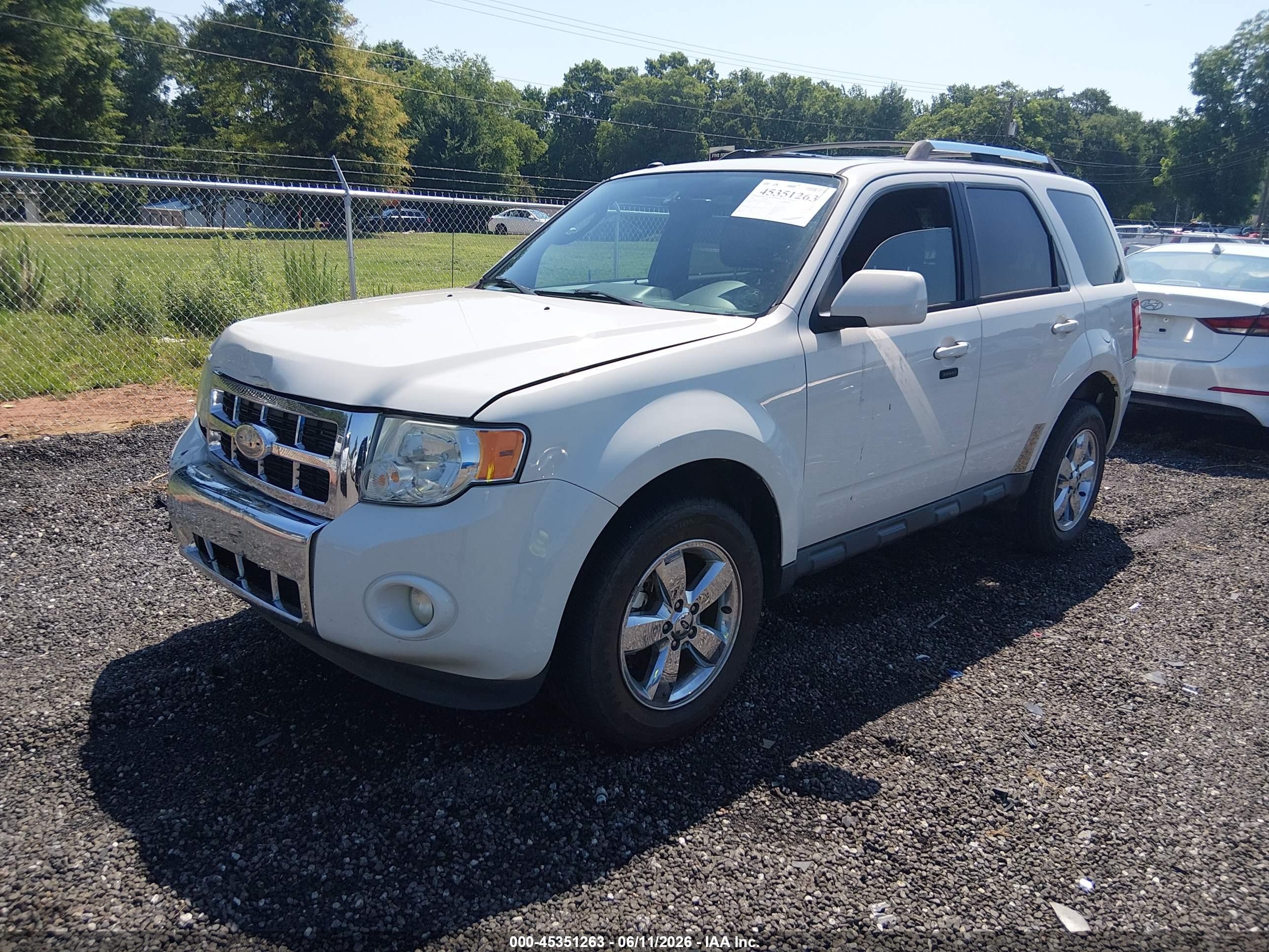 2012 Ford Escape Limited White vin: 1FMCU9EGXCKB77378