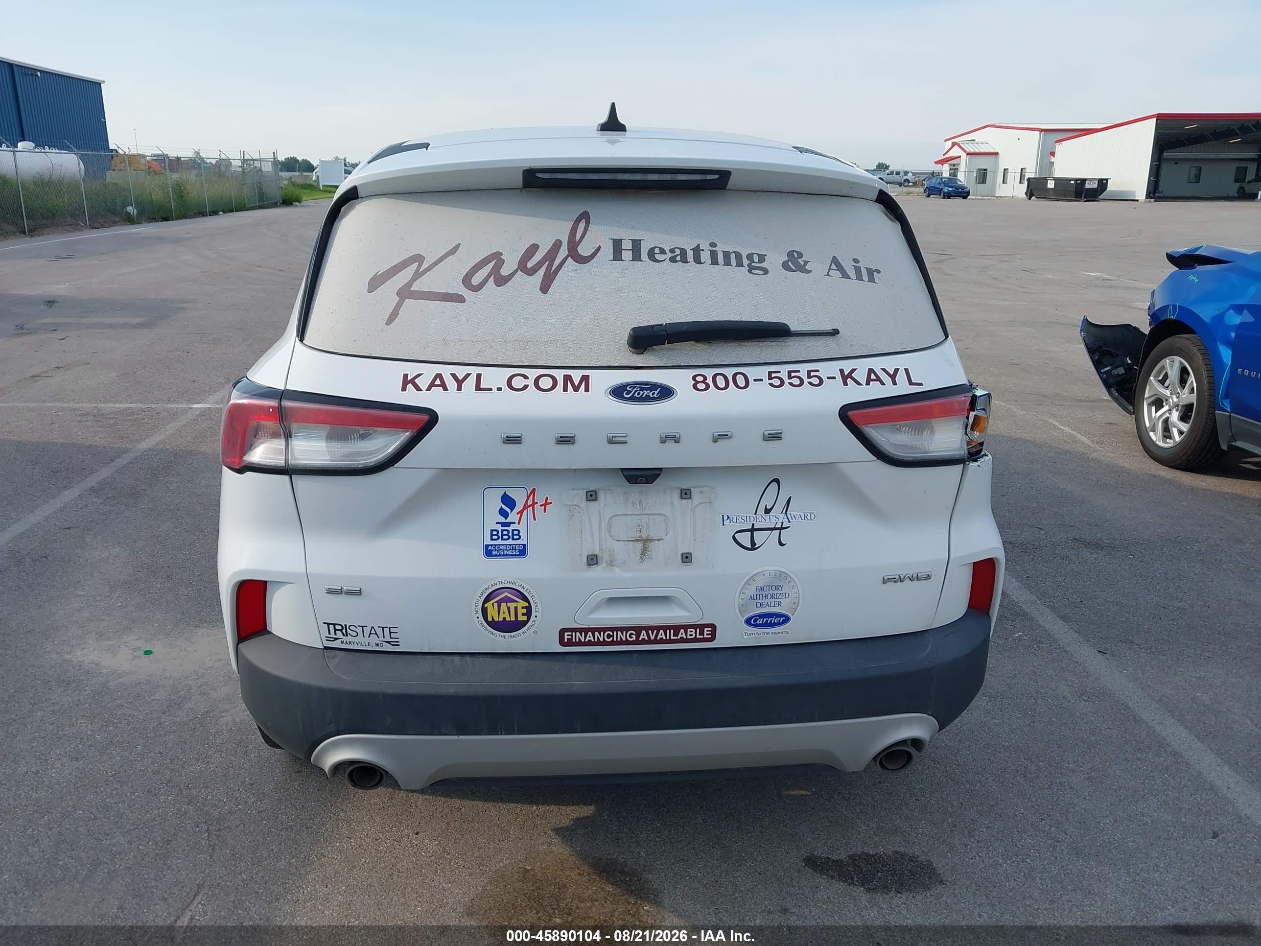 2021 Ford Escape Se White vin: 1FMCU9G6XMUA43299