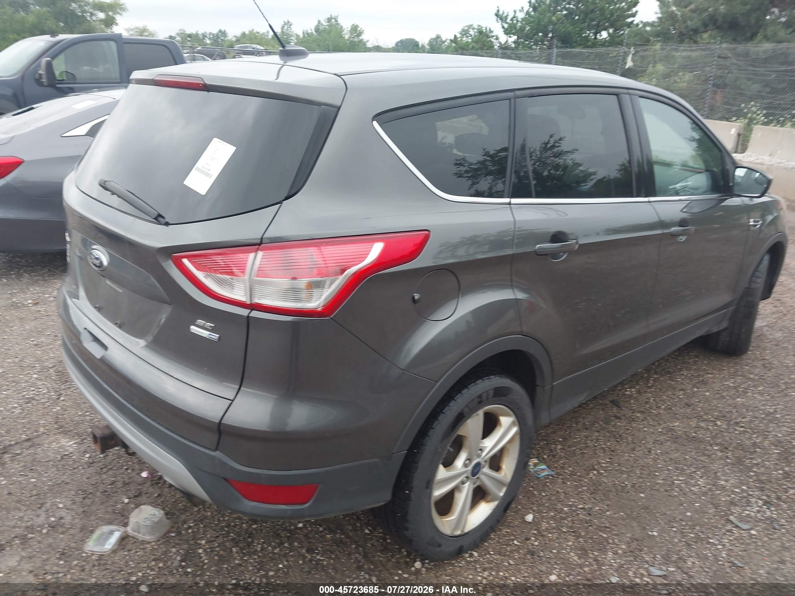 2015 Ford Escape Se Gray vin: 1FMCU9G90FUC75603