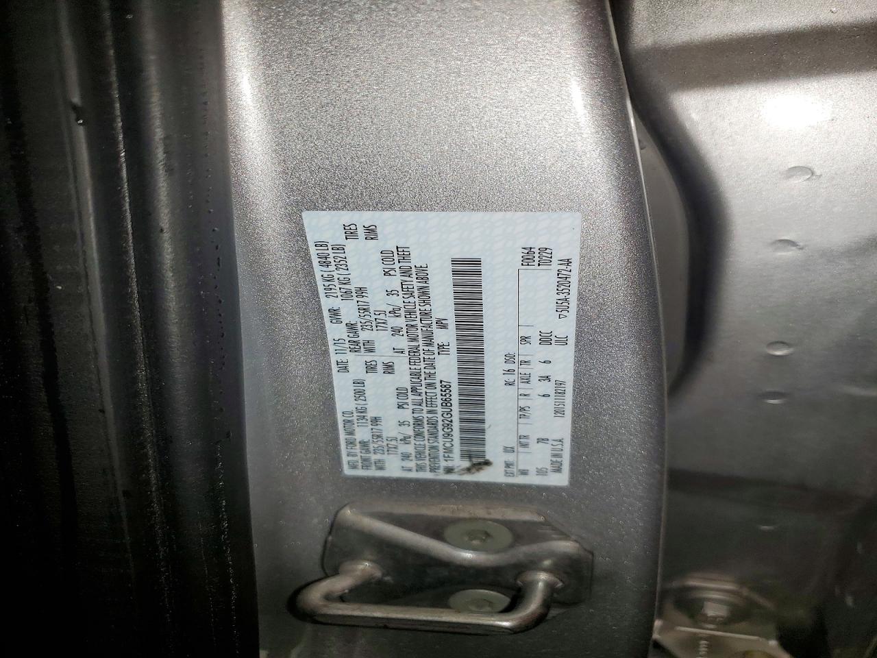 2016 Ford Escape Se Silver vin: 1FMCU9G92GUB65587