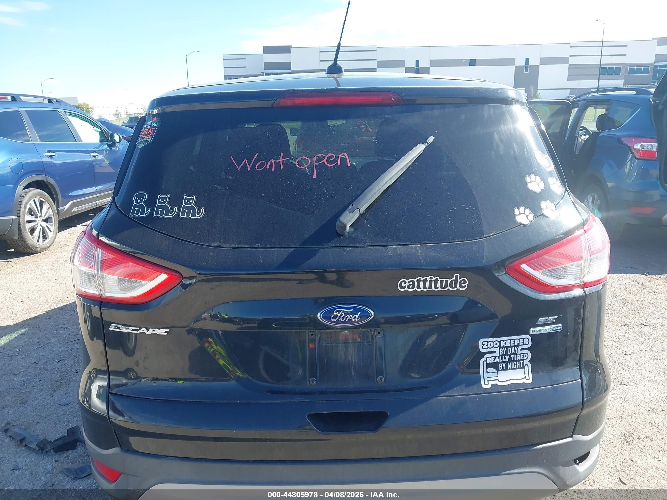 2014 Ford Escape Se Black vin: 1FMCU9G93EUA15369