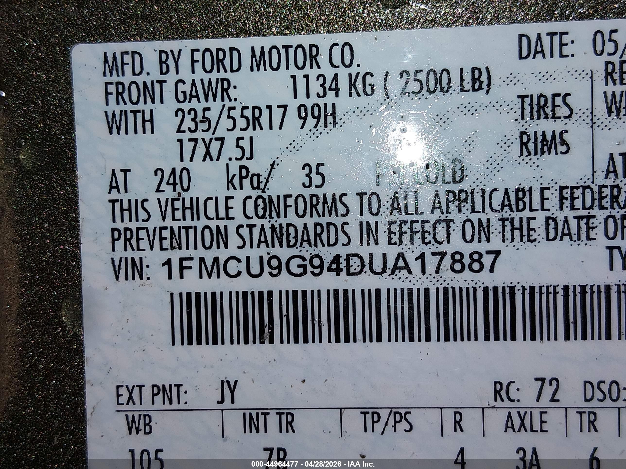 2013 Ford Escape Se Зеленый vin: 1FMCU9G94DUA17887