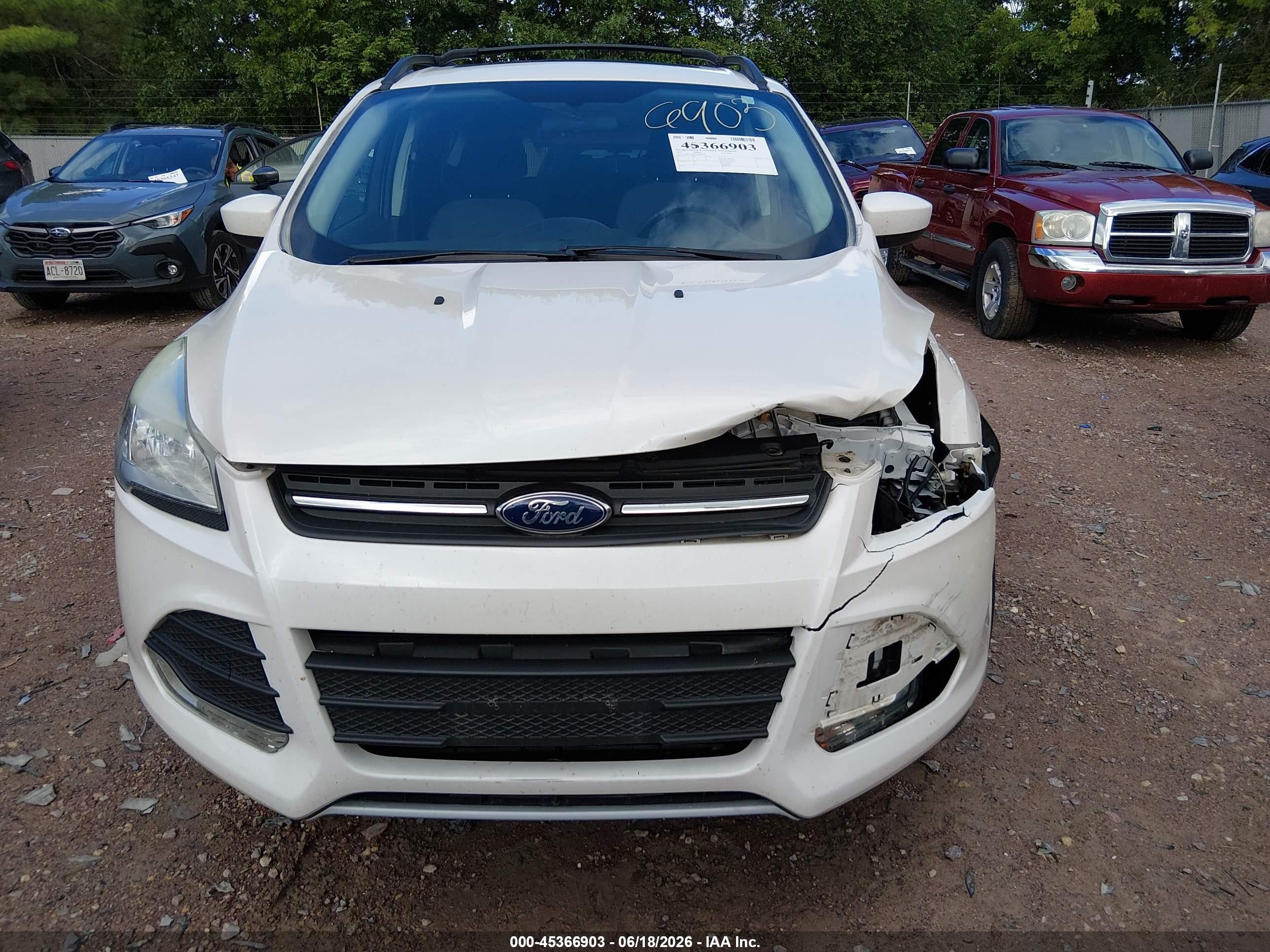 2013 Ford Escape Se White vin: 1FMCU9G94DUD02038