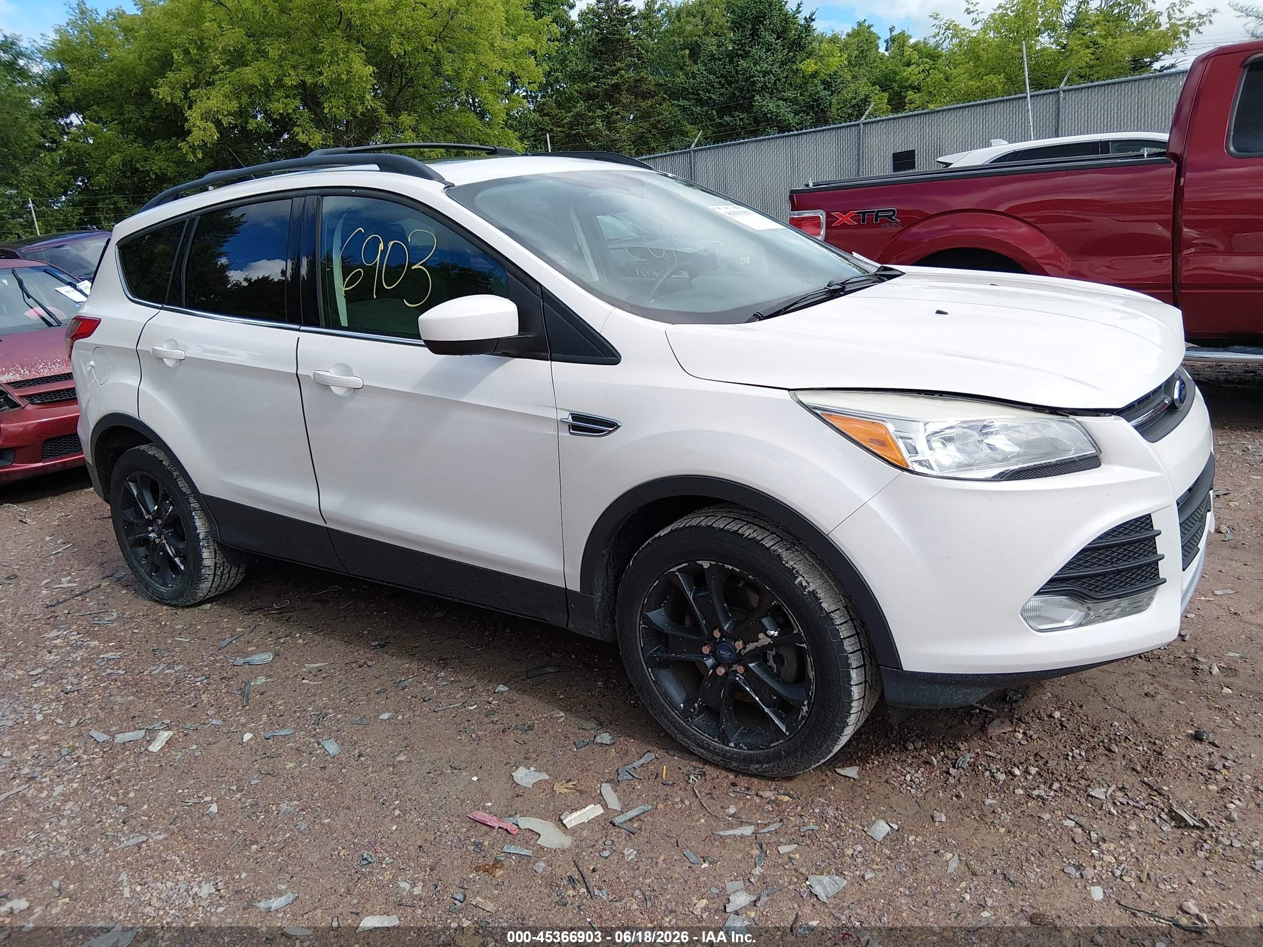 2013 Ford Escape Se White vin: 1FMCU9G94DUD02038