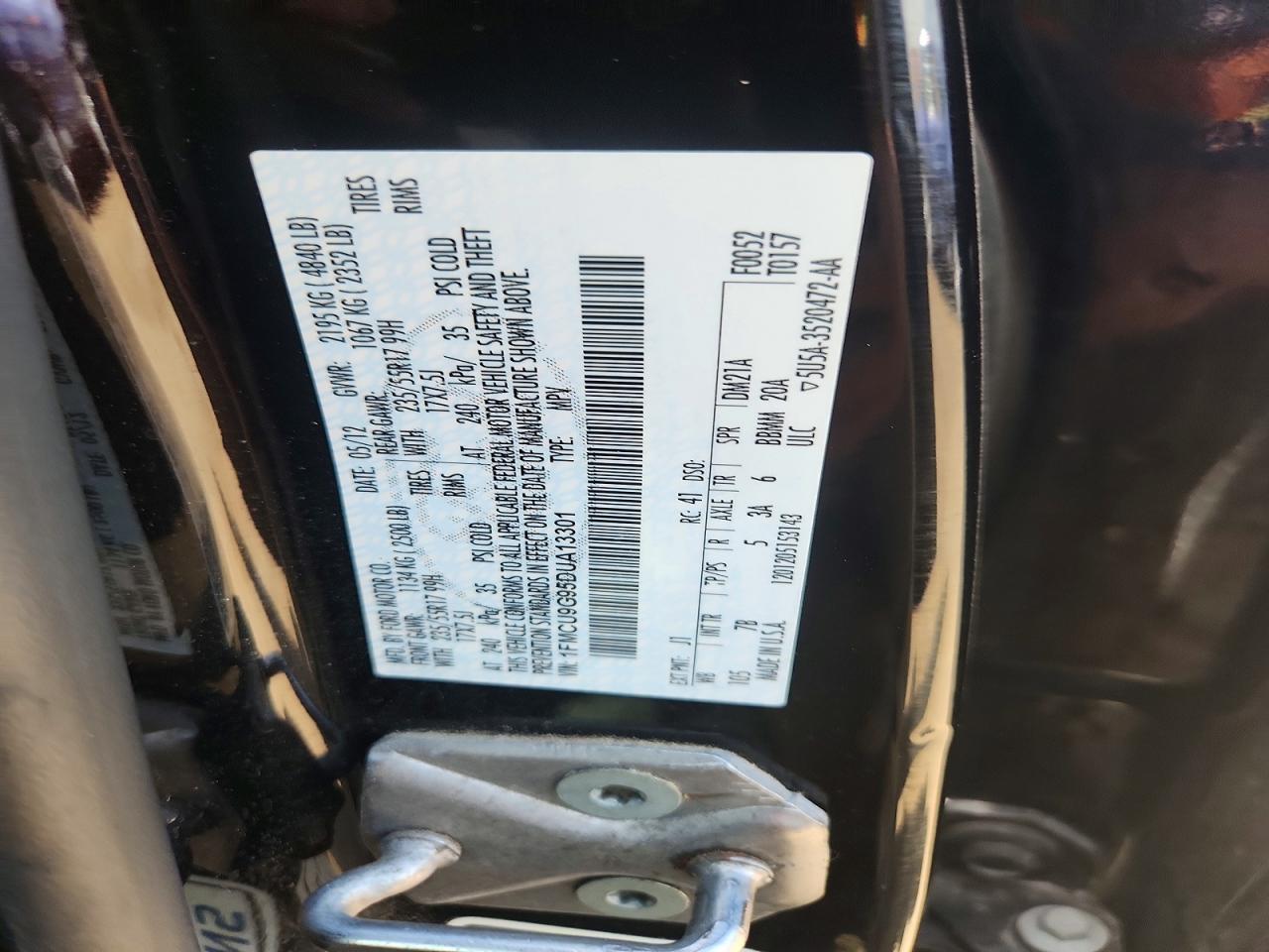 2013 Ford Escape Se Черный vin: 1FMCU9G95DUA13301