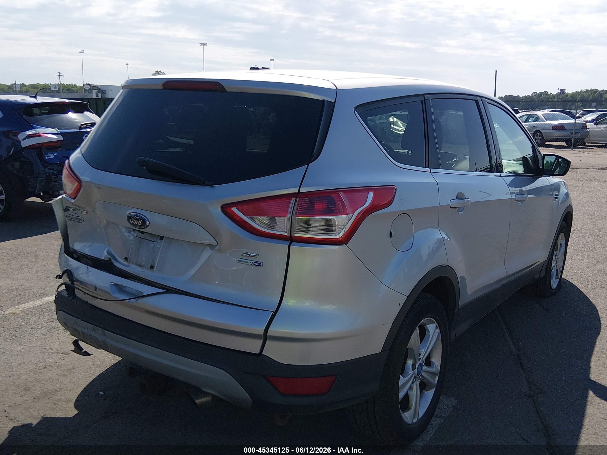2014 Ford Escape Se Silver vin: 1FMCU9G95EUA07208