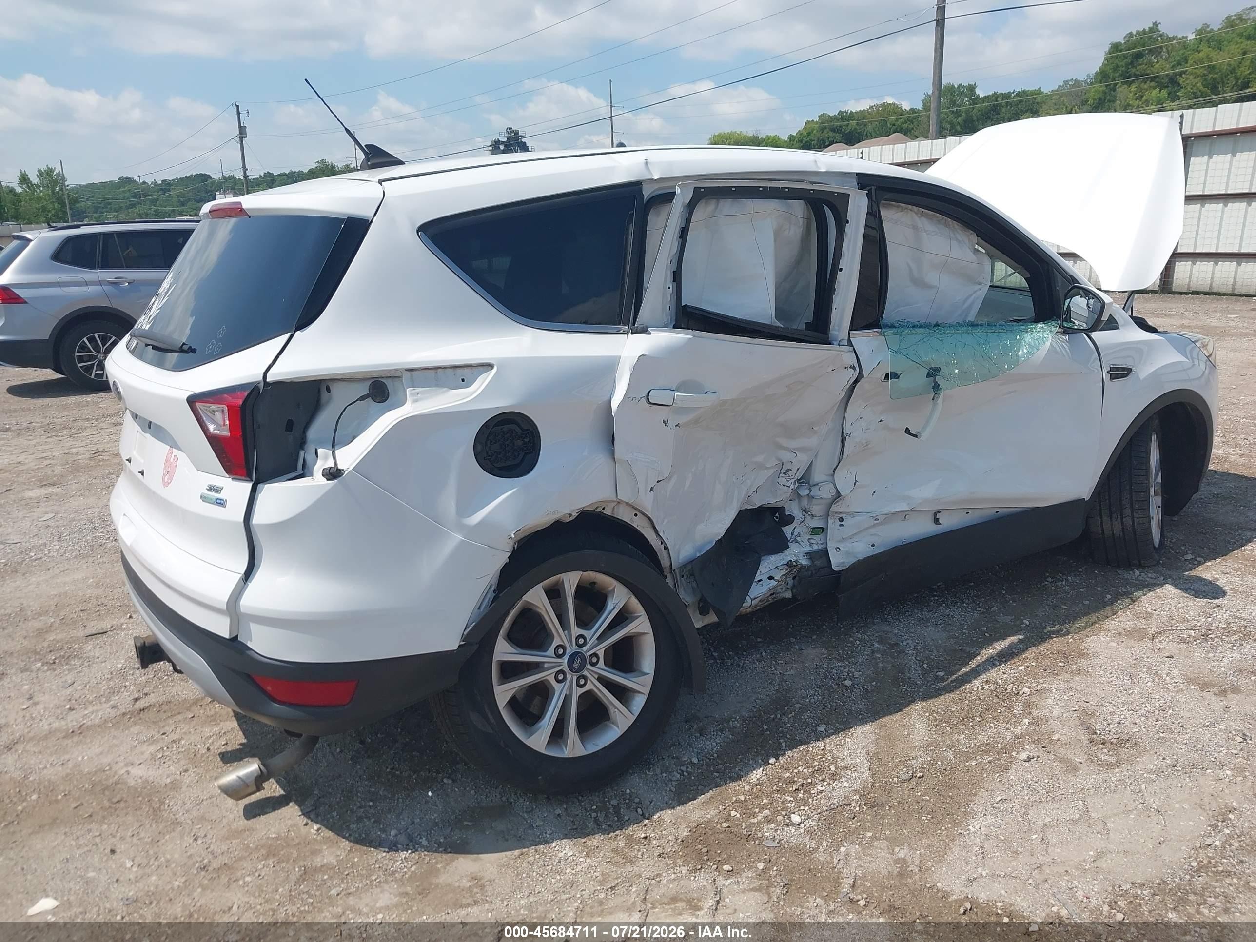 2019 Ford Escape Se White vin: 1FMCU9G95KUA65590