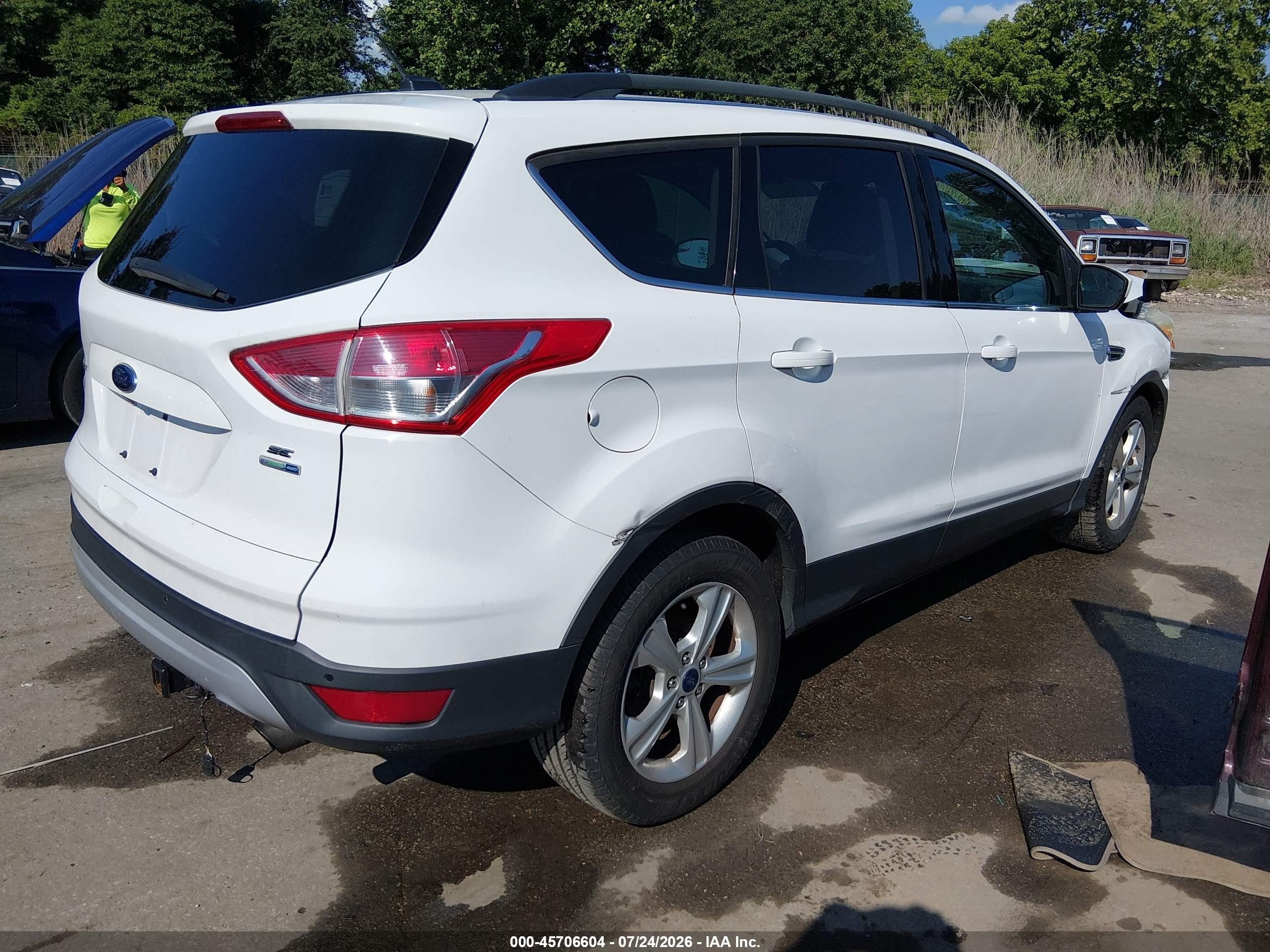 2014 Ford Escape Se White vin: 1FMCU9G96EUC38537