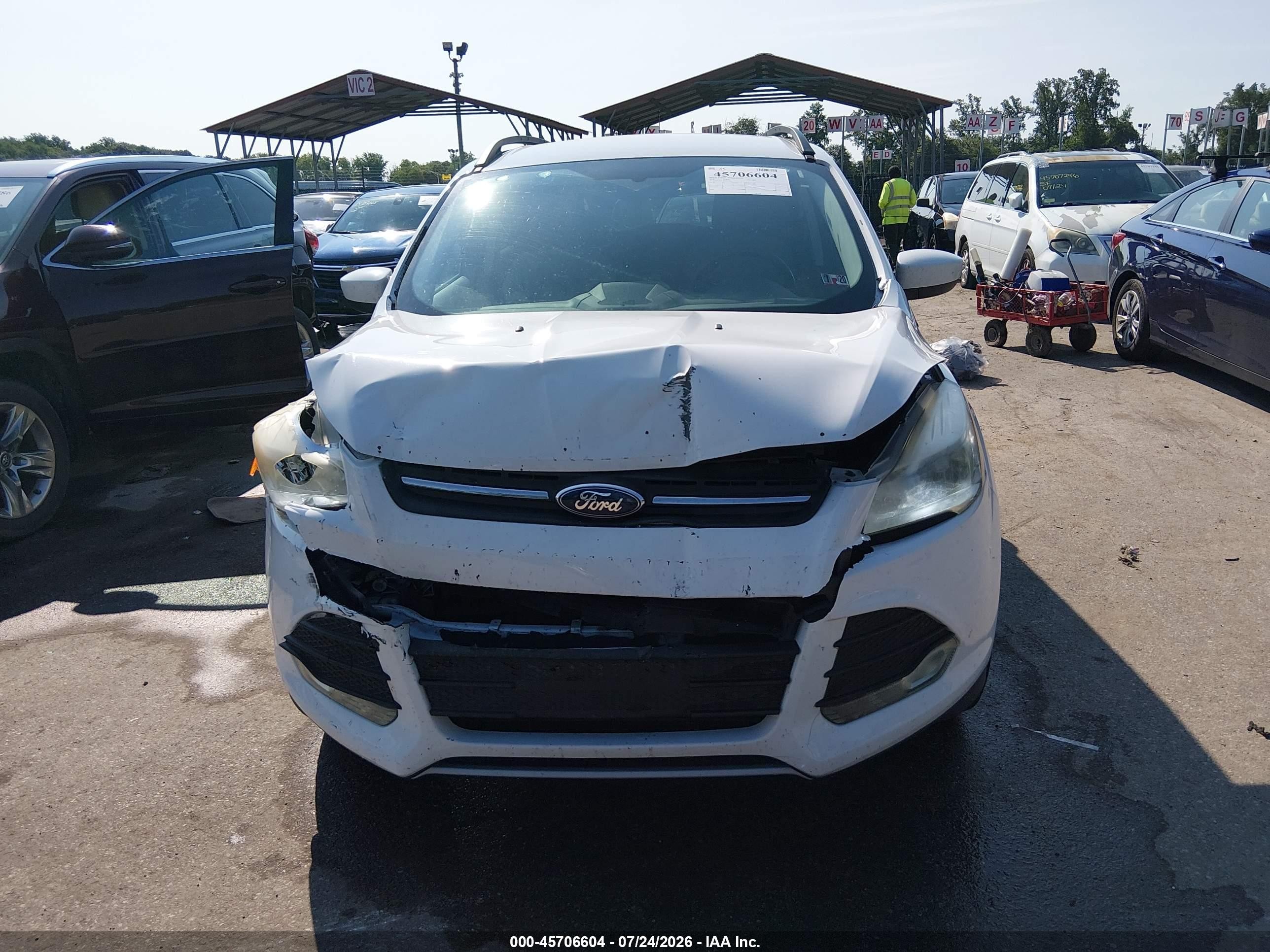 2014 Ford Escape Se White vin: 1FMCU9G96EUC38537