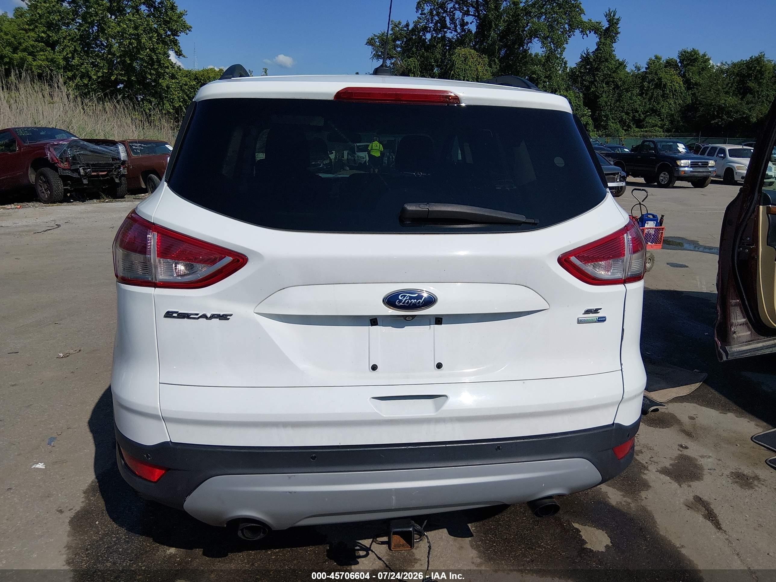2014 Ford Escape Se White vin: 1FMCU9G96EUC38537