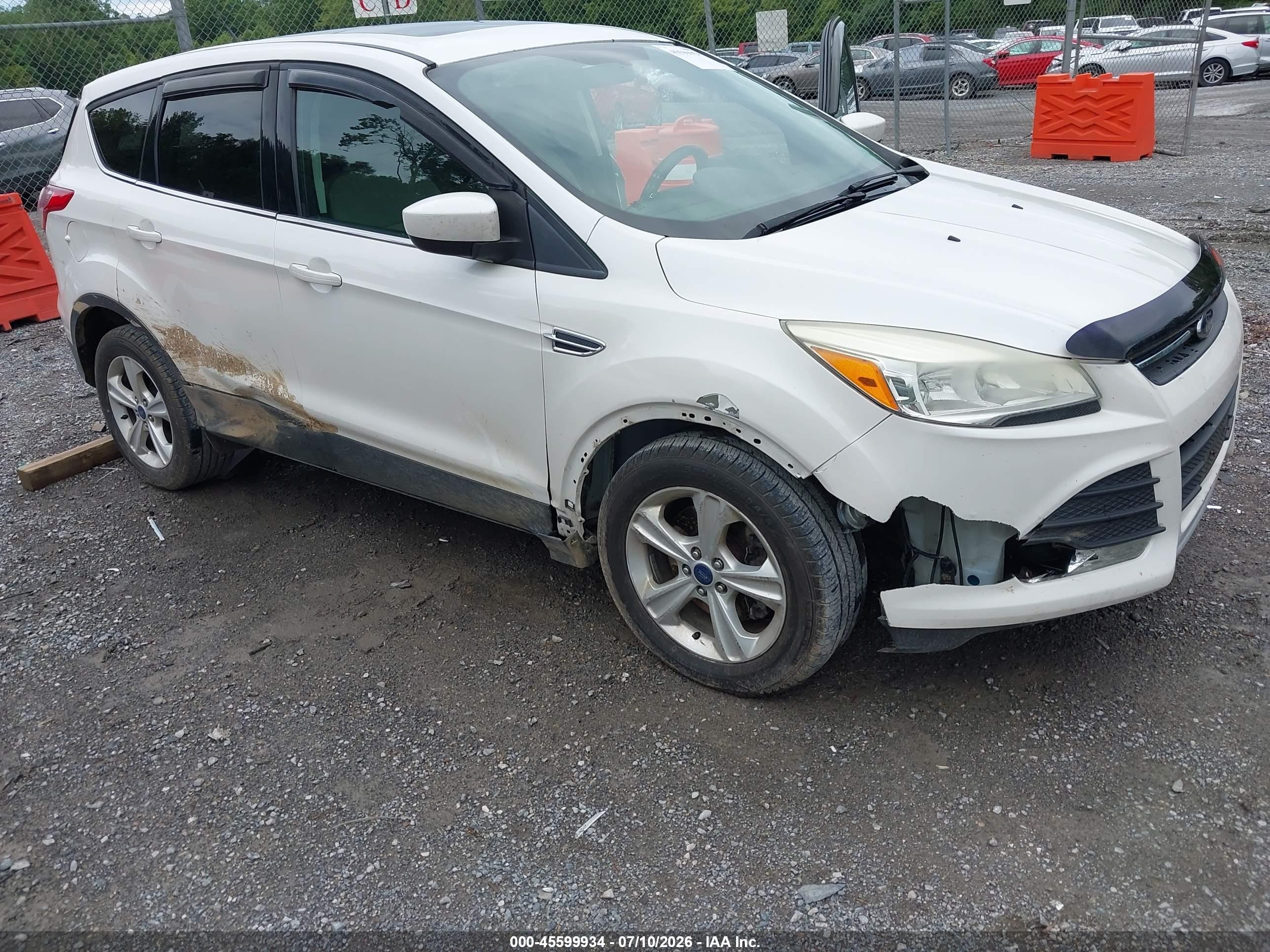 2015 Ford Escape Se White vin: 1FMCU9G96FUA76362