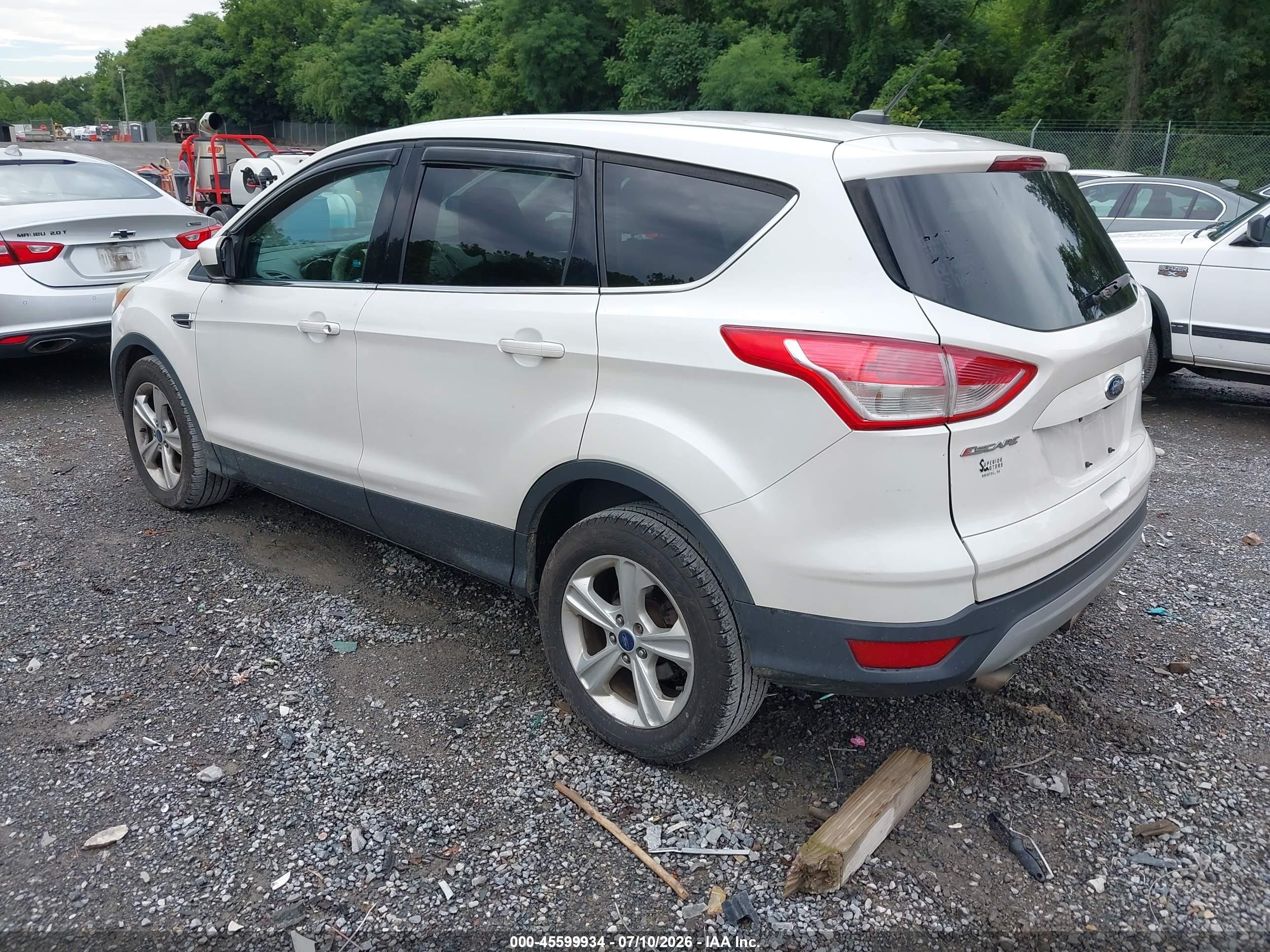 2015 Ford Escape Se White vin: 1FMCU9G96FUA76362
