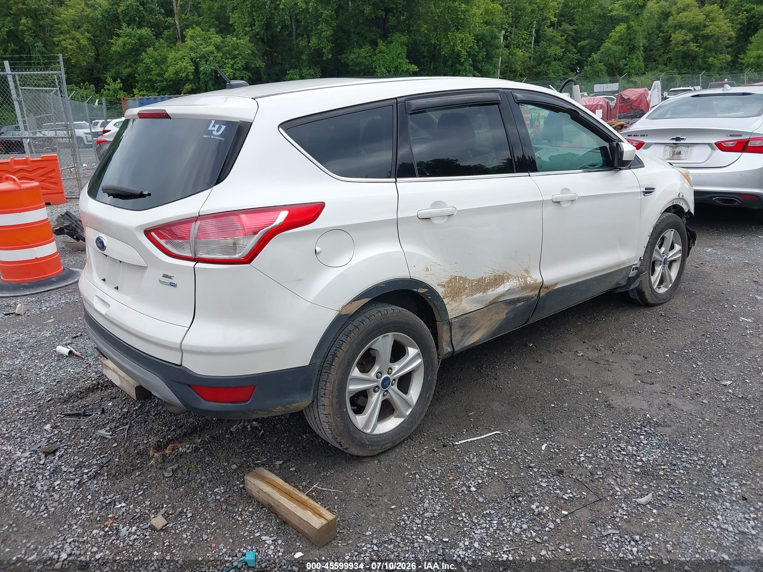 2015 Ford Escape Se White vin: 1FMCU9G96FUA76362