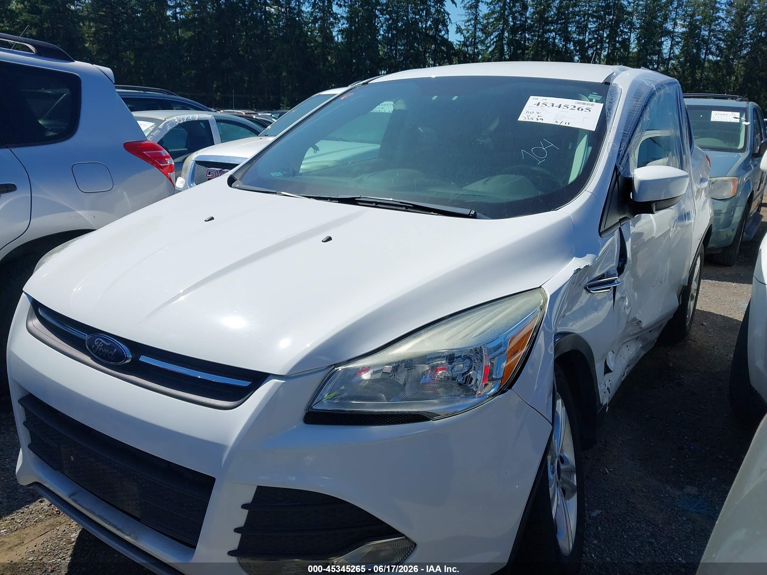 2015 Ford Escape Se White vin: 1FMCU9G96FUB96288