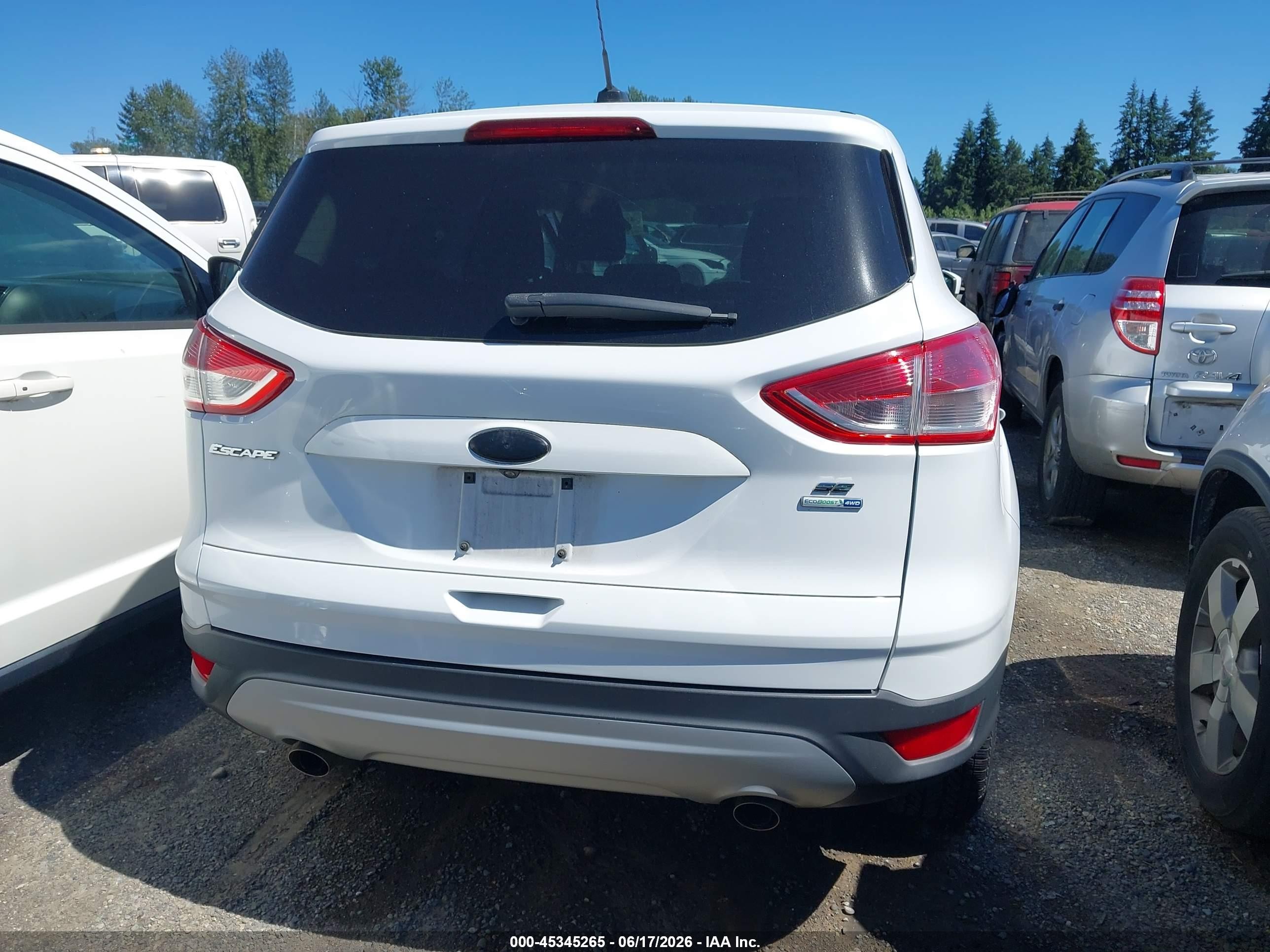 2015 Ford Escape Se White vin: 1FMCU9G96FUB96288
